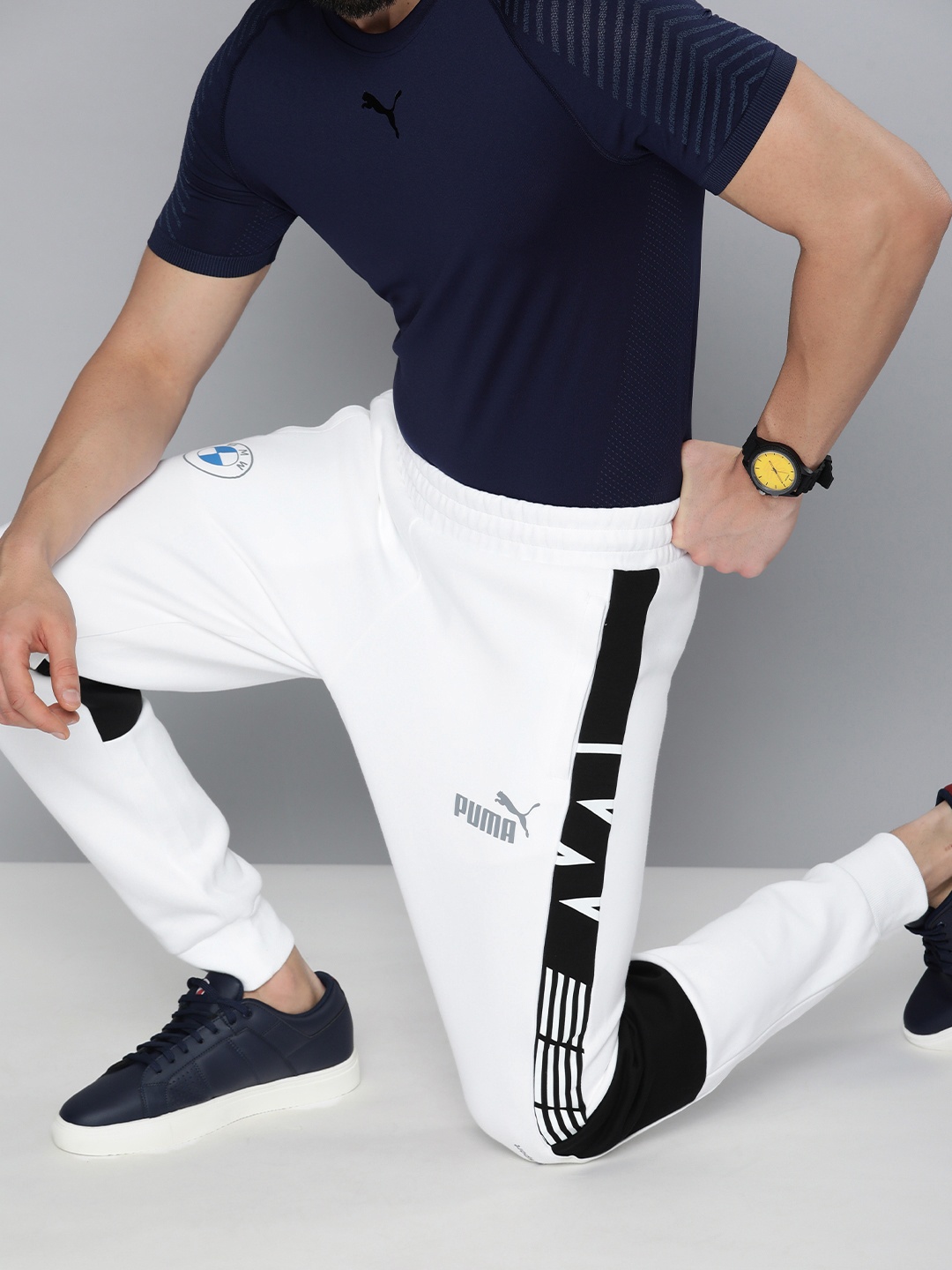 

PUMA Motorsport Men White BMW M Joggers With Printed Sides