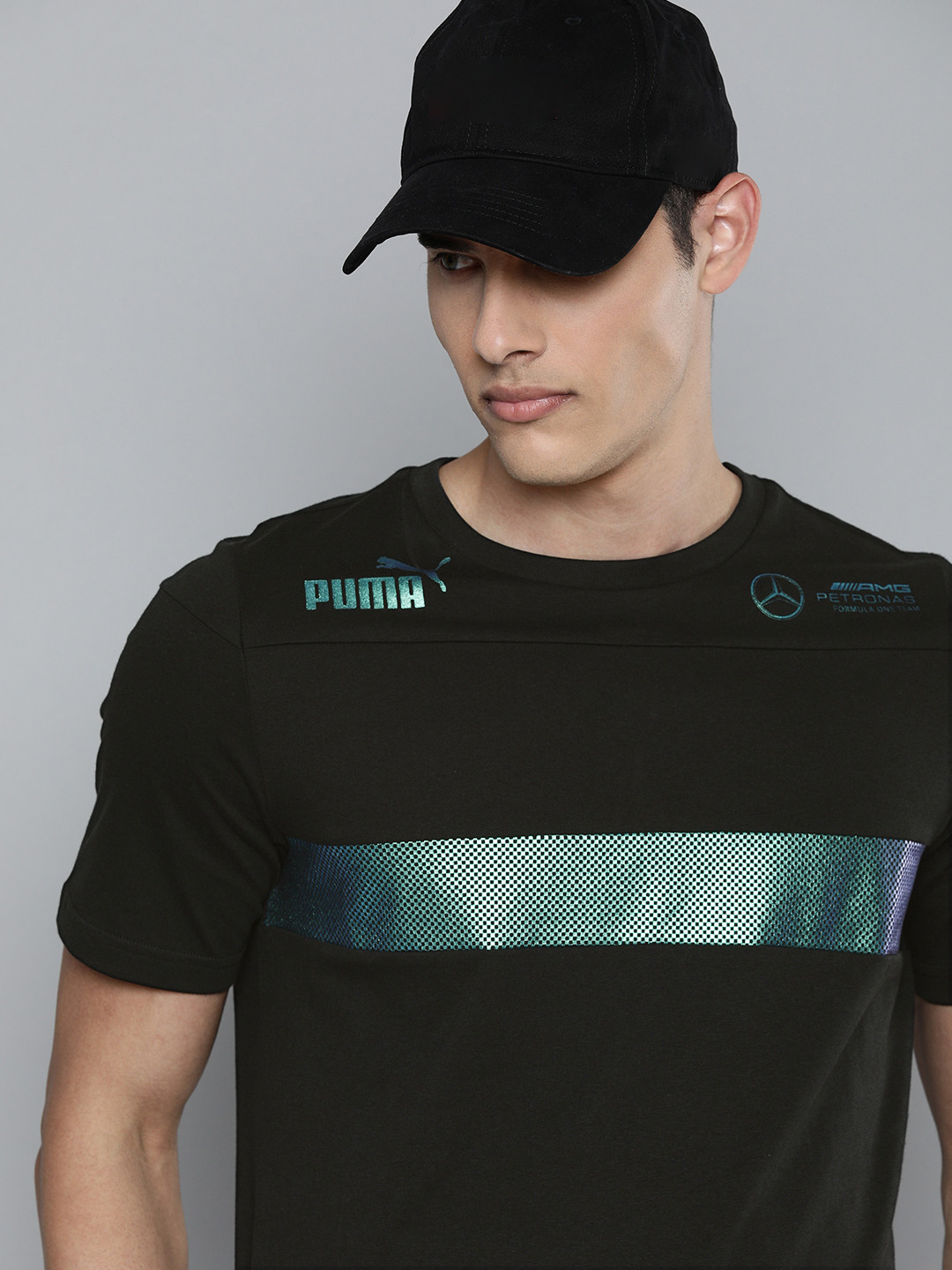 

PUMA Motorsport Brand Logo Mercedes AMG Petronas Printed Applique Regular Fit T-shirt, Black