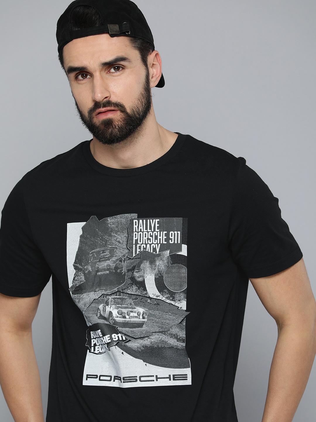 

PUMA Motorsport Men Regular Fit Graphic Porsche Printed Pure Cotton T-shirt, Black