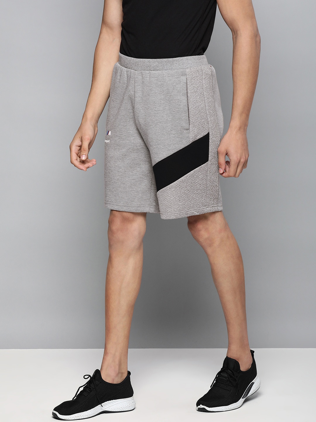 PUMA Motorsport Men Regular Fit BMW Striped Motorsports Shorts, Grey