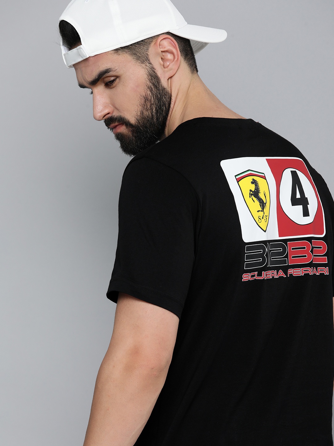 

PUMA Motorsport Men Black Printed Ferrari Race Col Shield Pure Cotton T-shirt