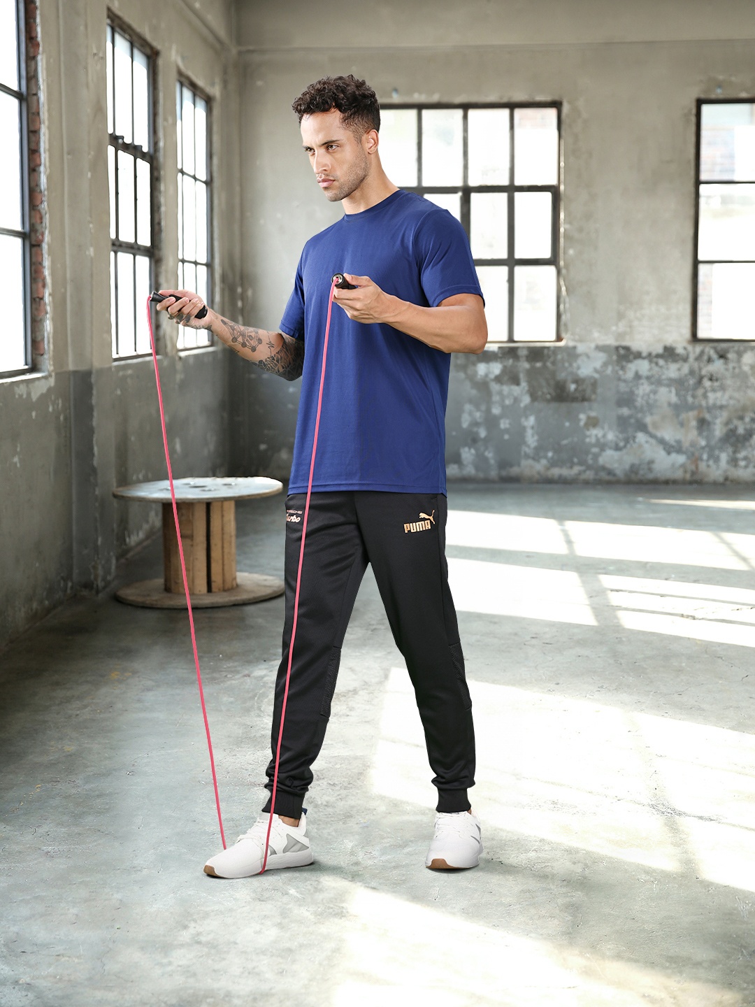 

PUMA Motorsport Men Black Solid PL Metal Energy dryCELL Regular Fit Joggers