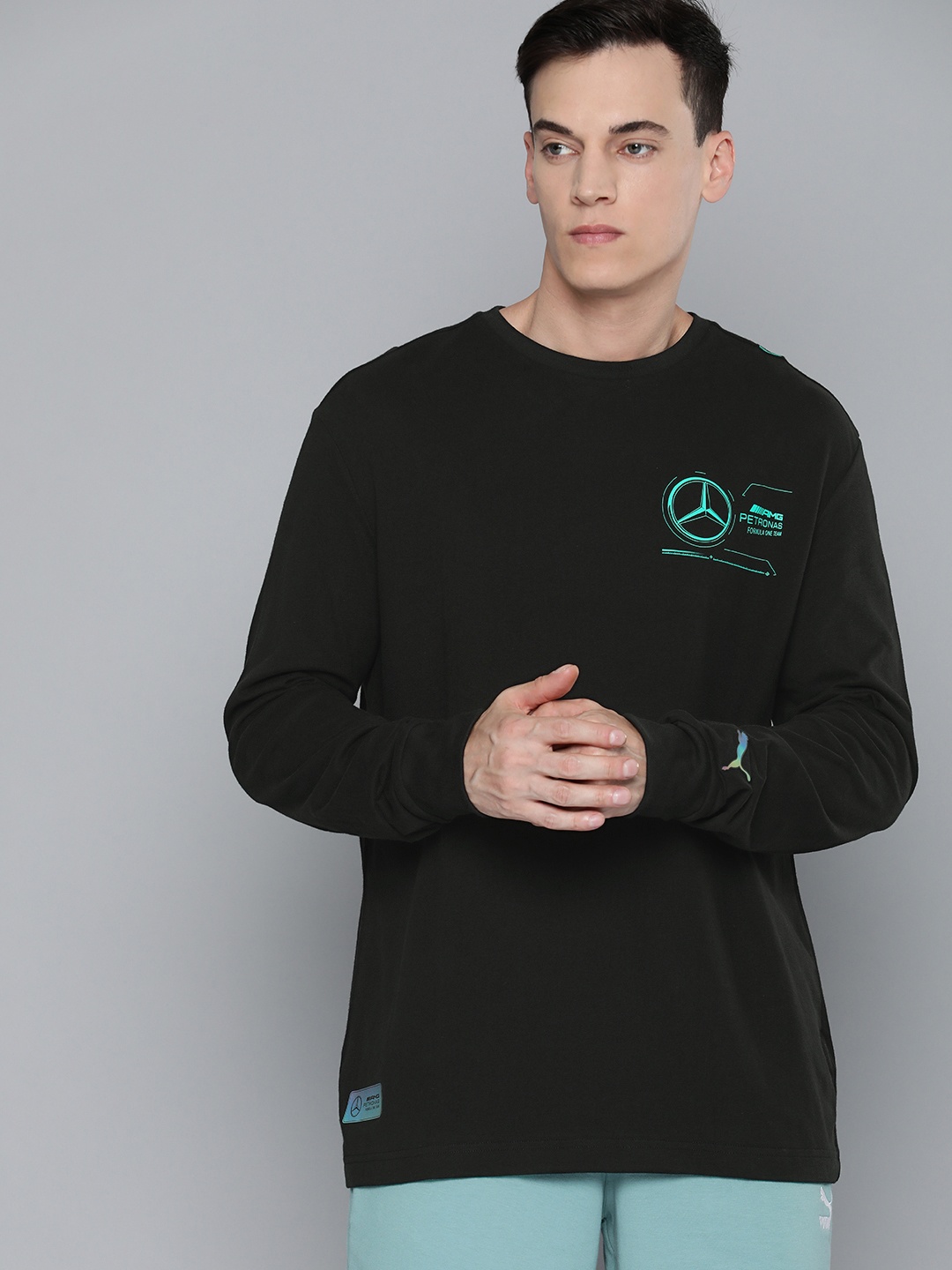 

PUMA Motorsport Men Black Printed Pure Cotton MAPF1 Statement Grphc L T-shirt