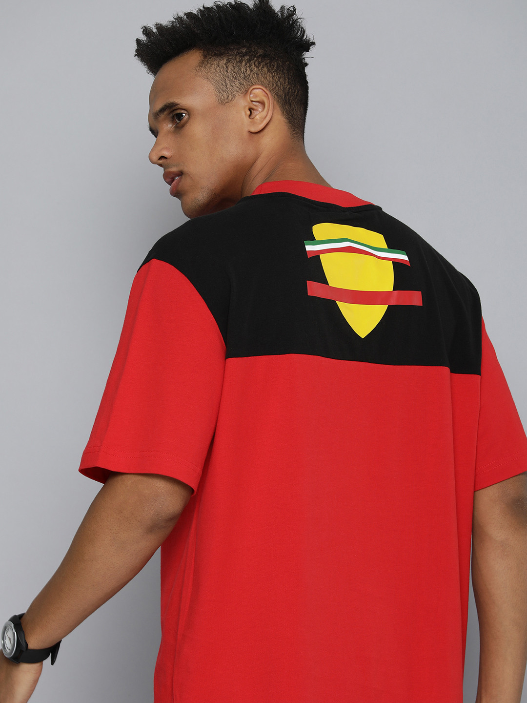 

PUMA Motorsport Men Red & Black Ferrari Race Assembly Printed T-shirt