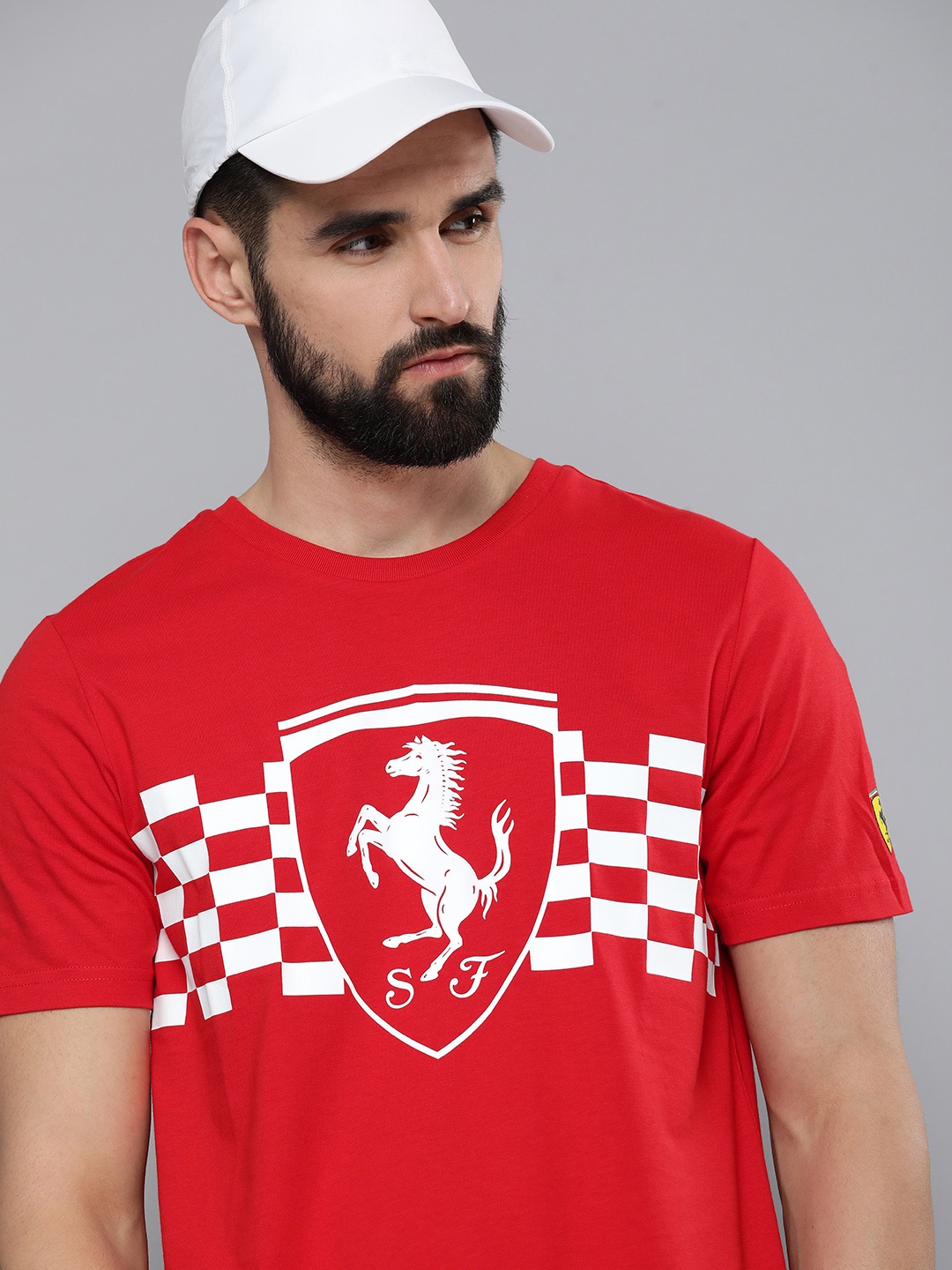 

PUMA Motorsport Men Red & White Brand Logo Scuderia Ferrari Formula 1 Printed T-shirt