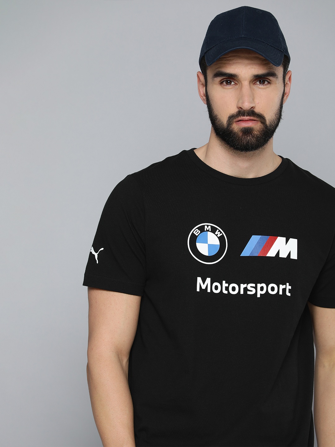

PUMA Motorsport Men Black BMW M Motorsport ESS LOGO Printed Pure Cotton T-shirt