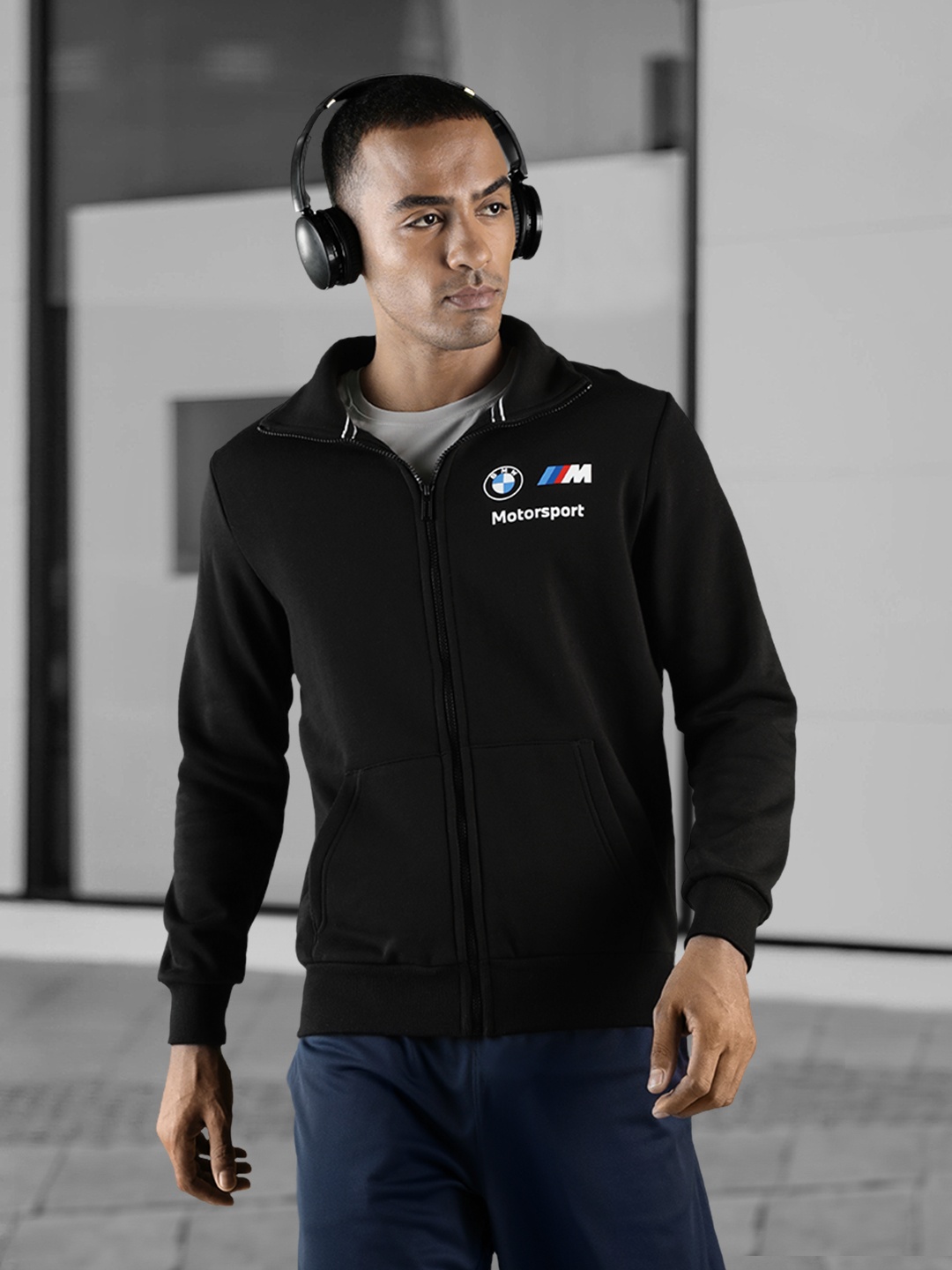 

PUMA Motorsport Men Black Typography Outdoor Sporty Fleece Regular Fit Jacket