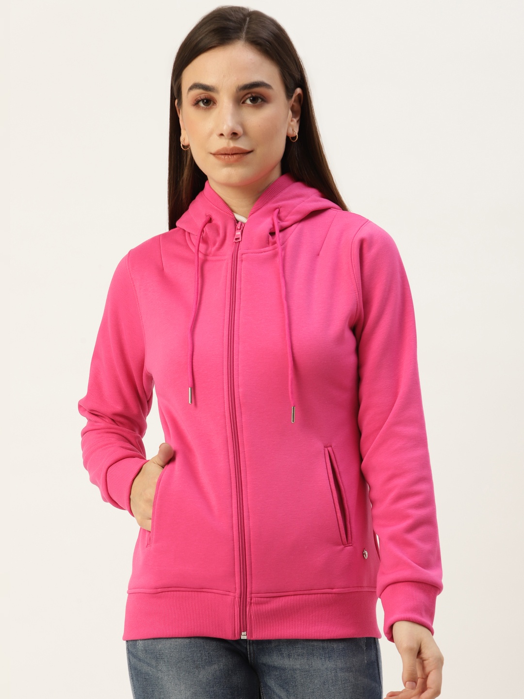 

Monte Carlo Women Pink Solid Hooded Sweatshirt