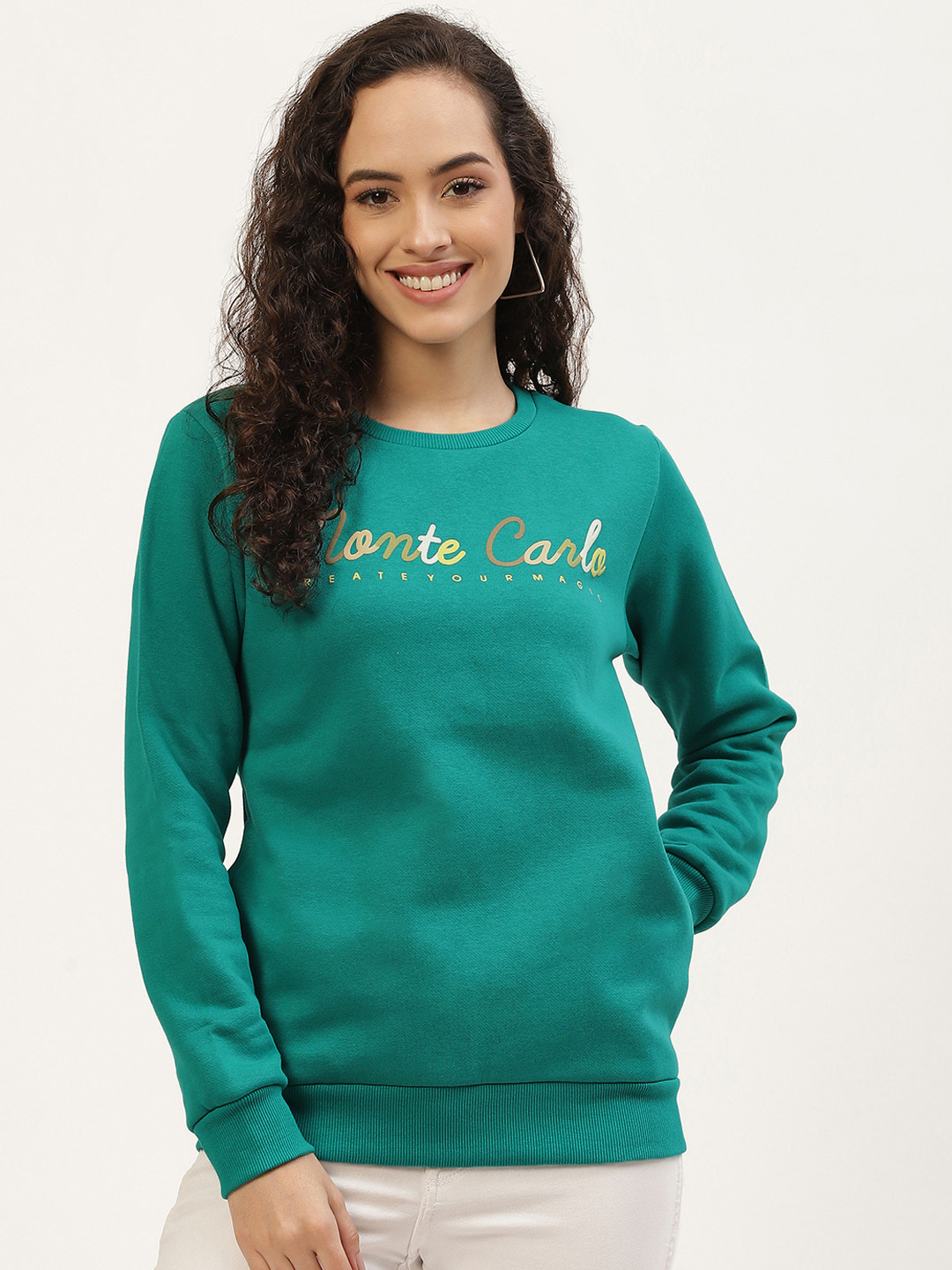 

Monte Carlo Women Green Brand Logo Printed Sweatshirt