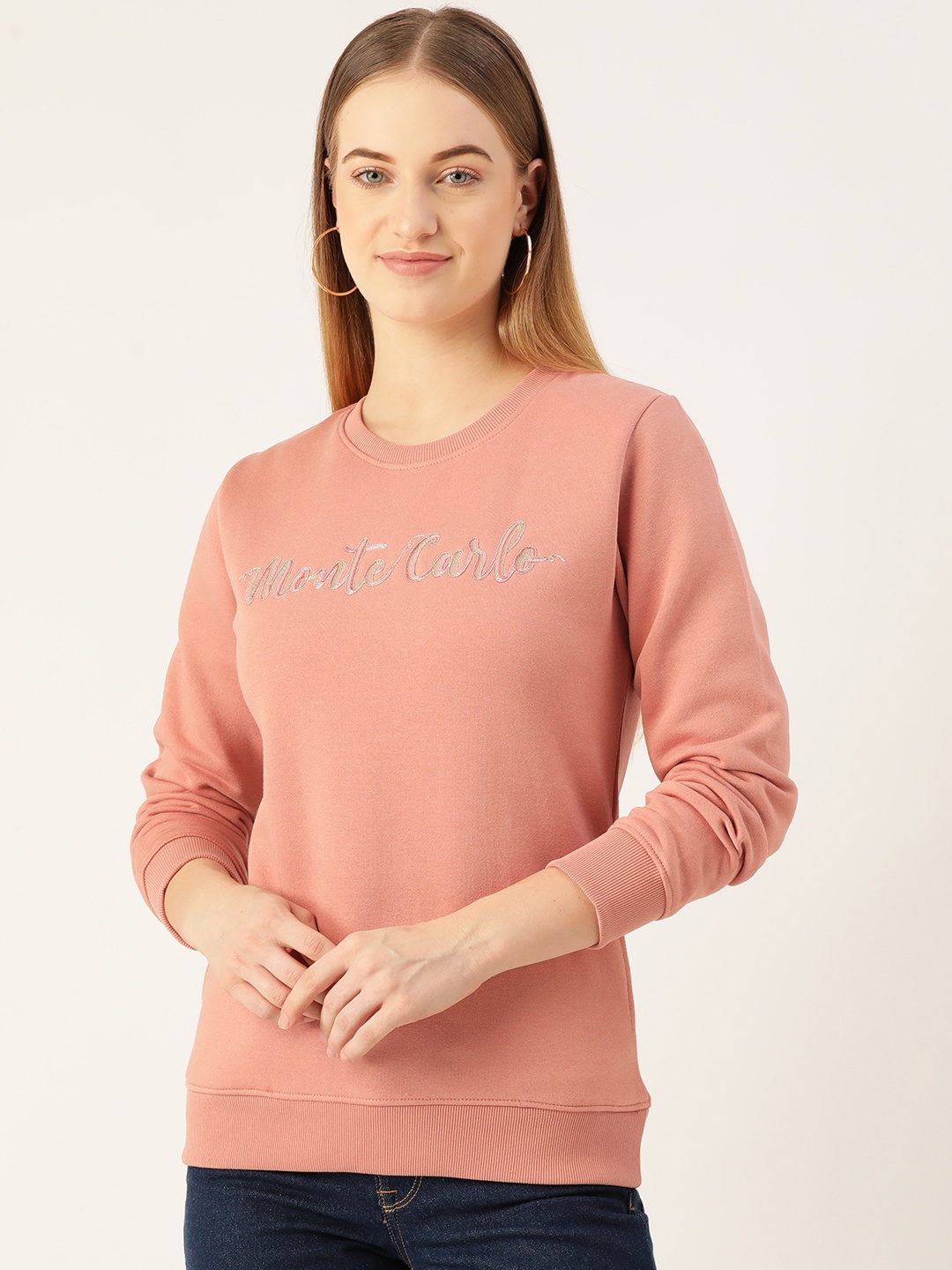 

Monte Carlo Women Nude-Coloured Embroidered Sweatshirt