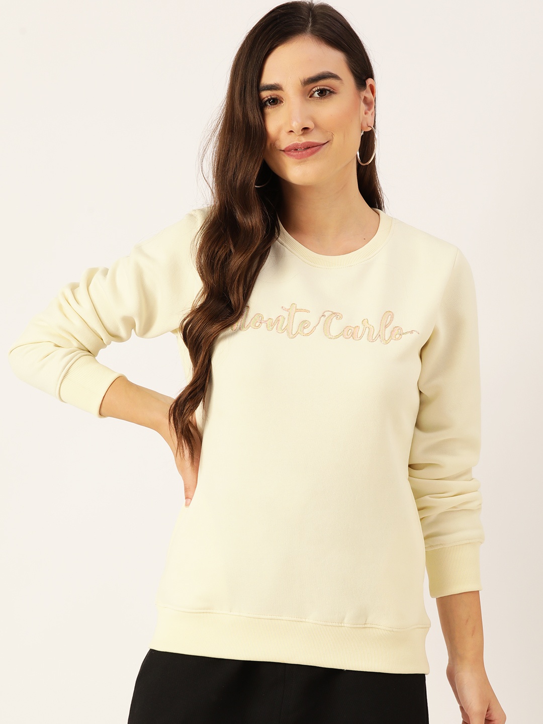 

Monte Carlo Women Yellow Embroidered Pullover
