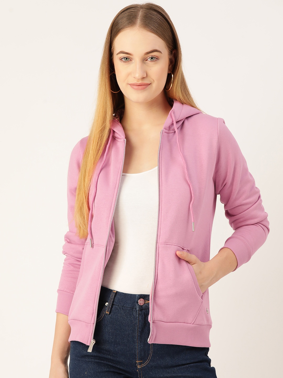 

Monte Carlo Women Purple Front-Open Hooded Sweatshirt