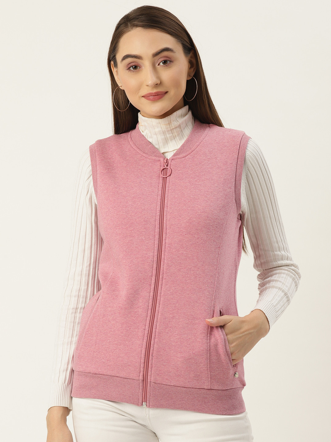 

Monte Carlo Women Pink Solid Sweatshirt