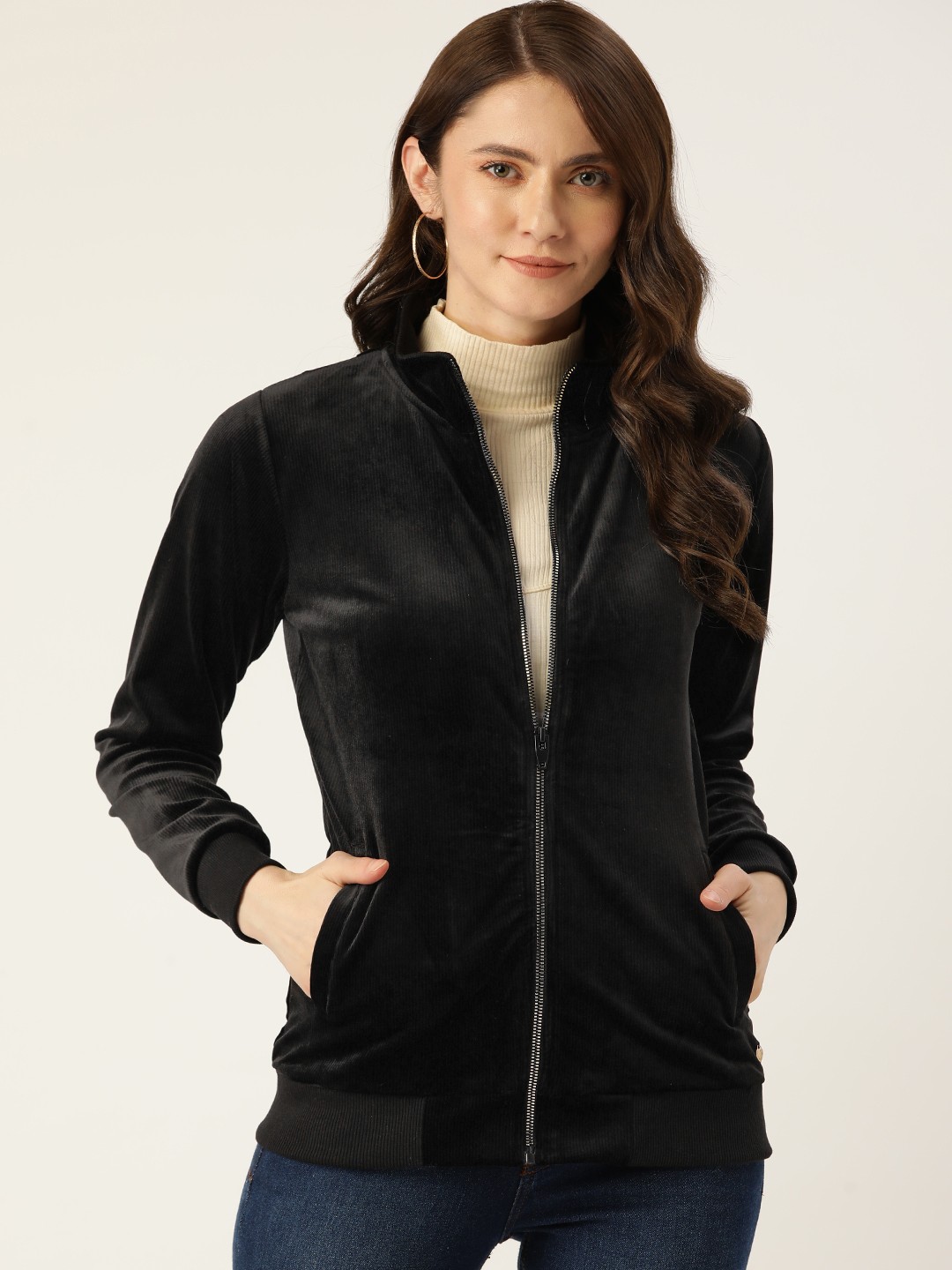 

Monte Carlo Women Black Velvet Sweatshirt