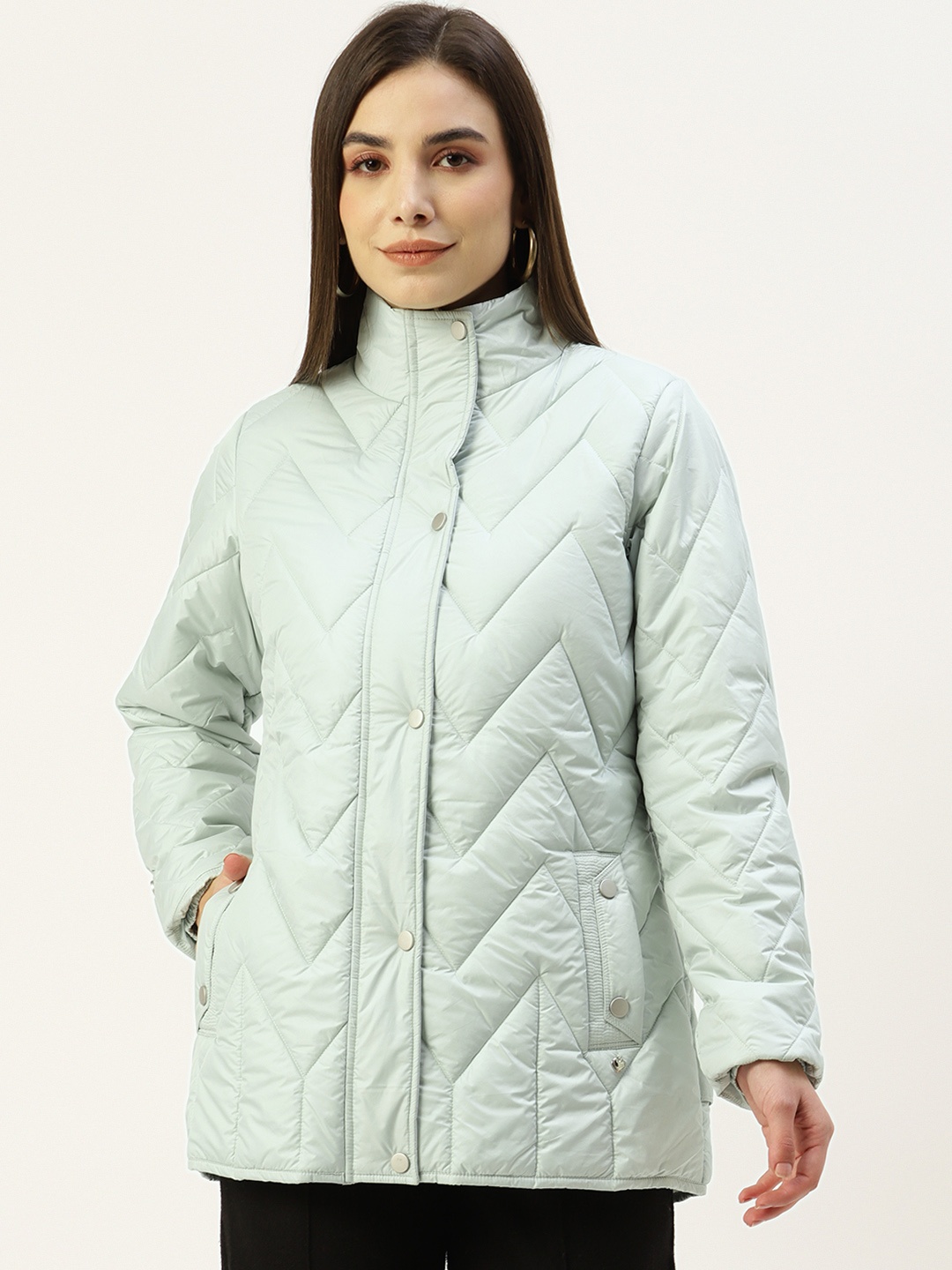 

Monte Carlo Women Green Solid Padded Jacket