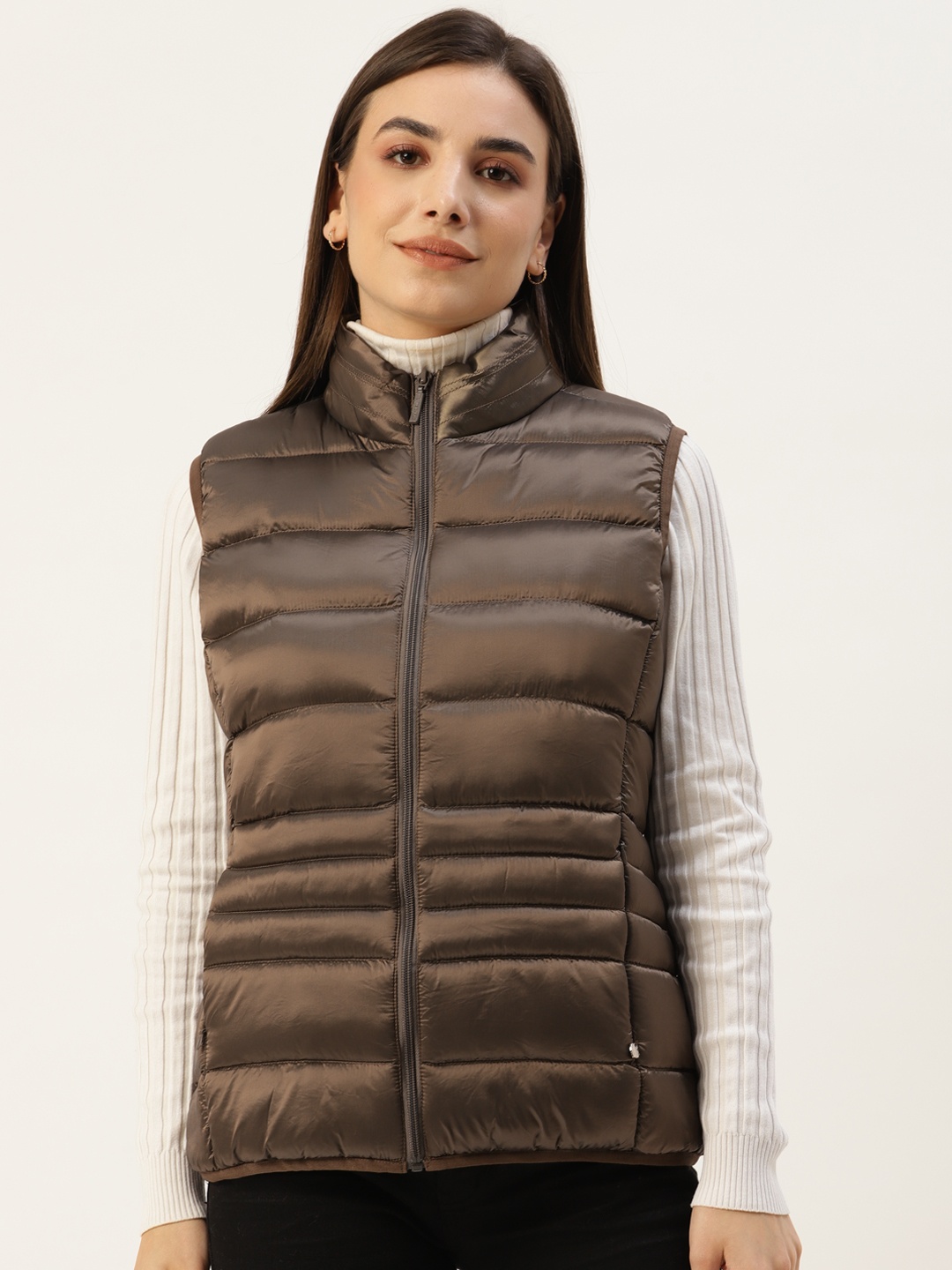 

Monte Carlo Women Coffee Brown Solid Padded Jacket