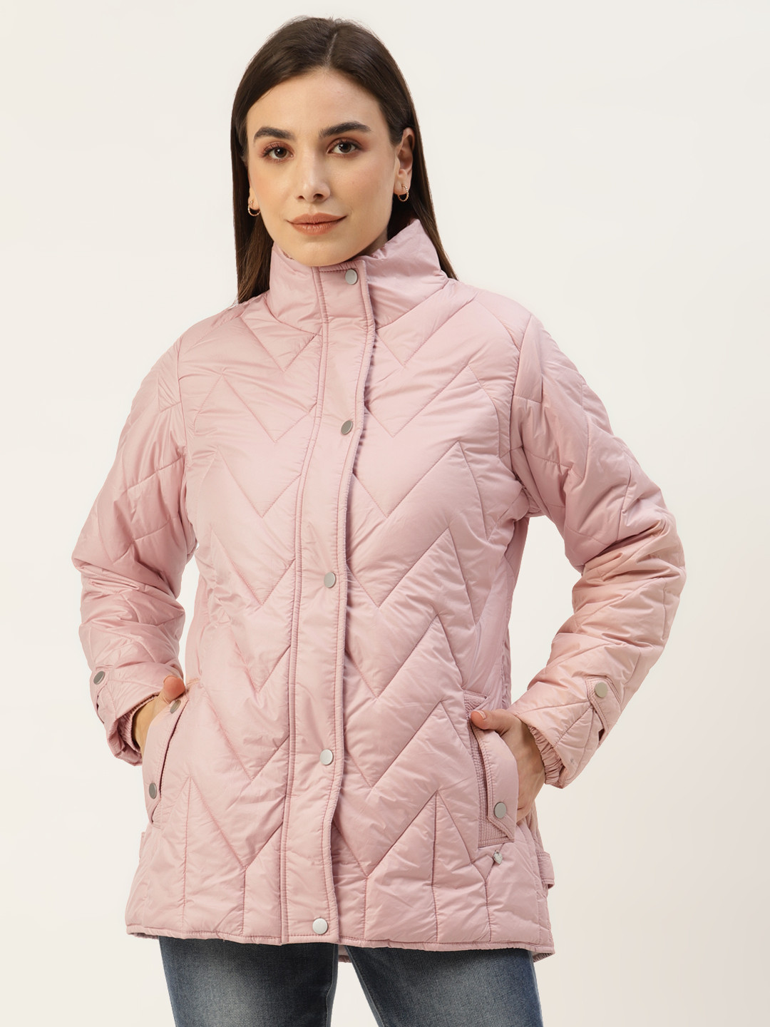 

Monte Carlo Women Pink Solid Padded Jacket