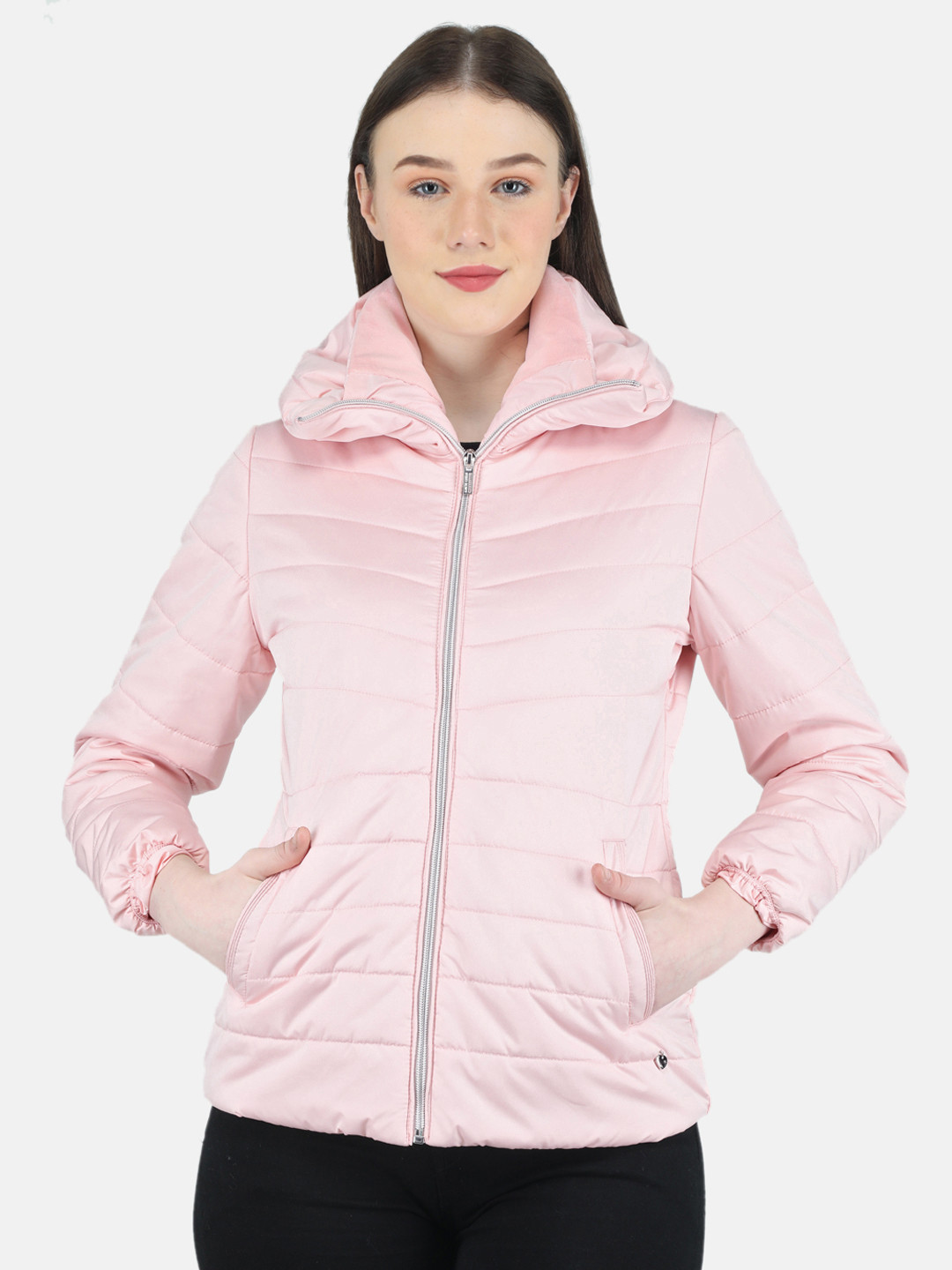 

Monte Carlo Mock Collar Padded Jacket, Pink