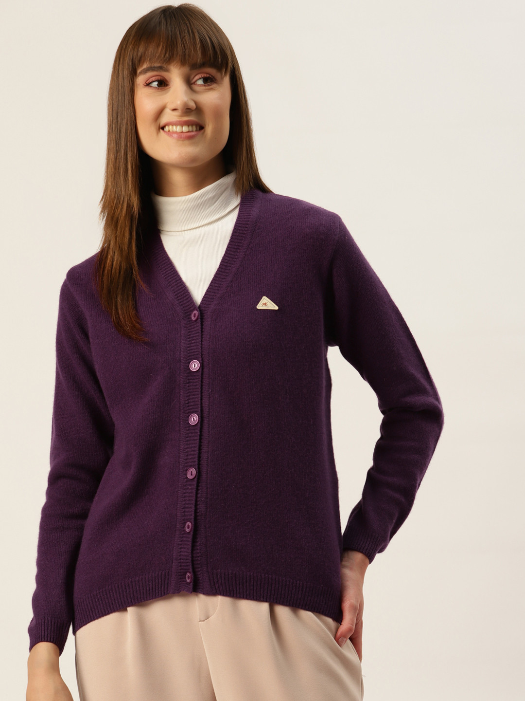 

Monte Carlo Women Purple Solid Cardigan
