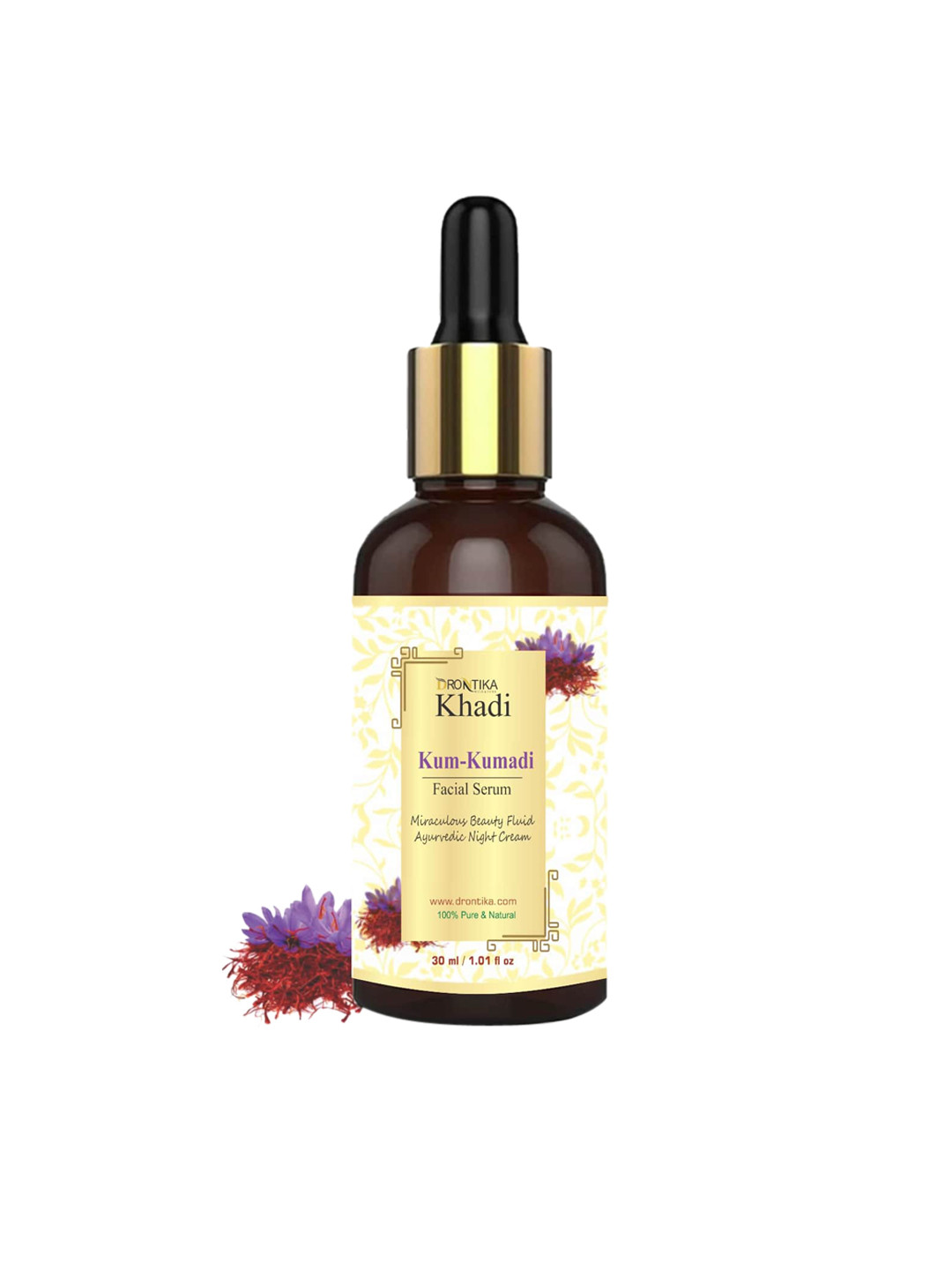 

DRONTIKA 100% Pure & Natural Khadi Hydrating Kum-Kumadi Facial Serum - 30 ml, Beige