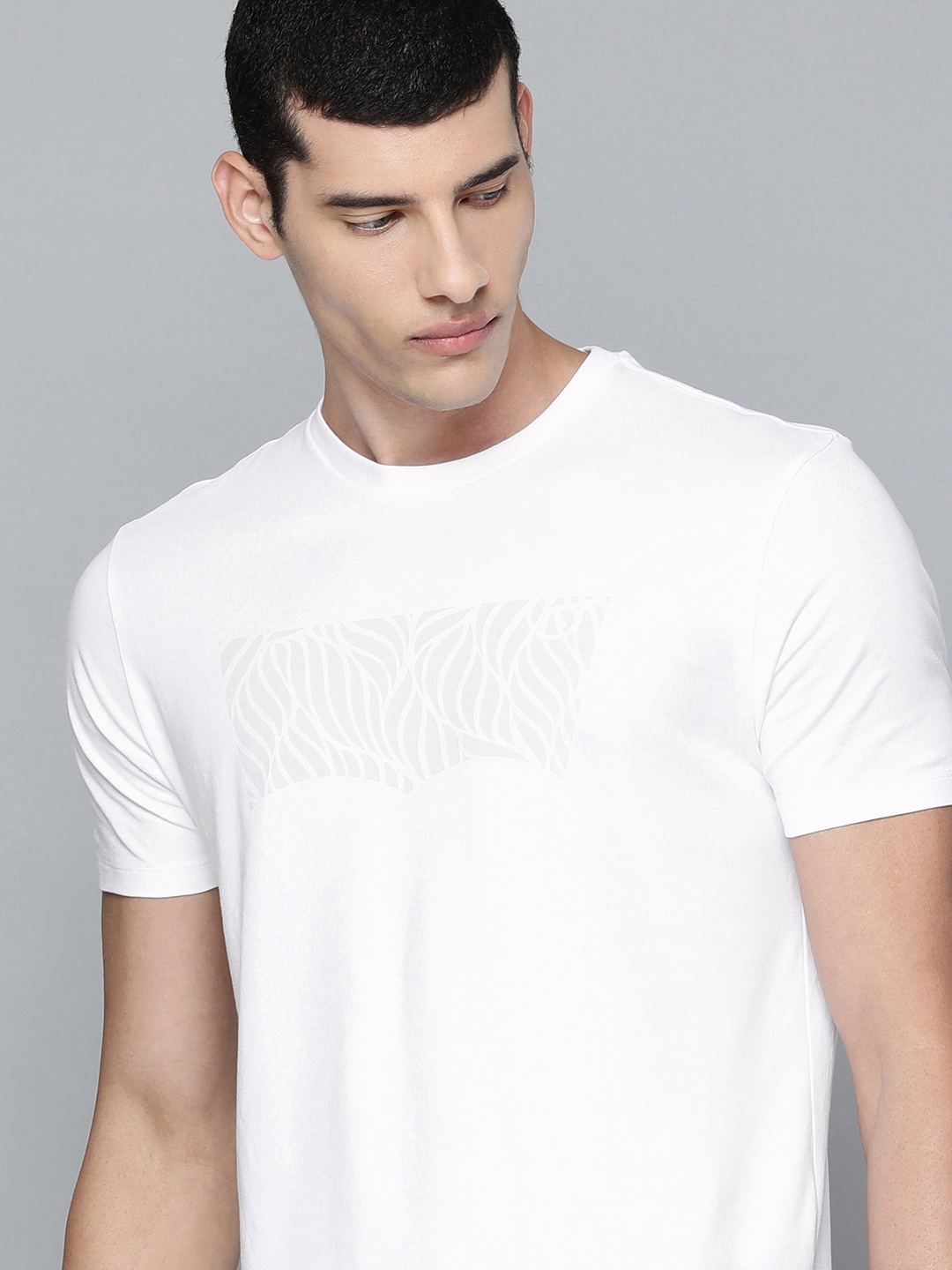 

Levis Men White Brand Logo Printed Casual T-shirt