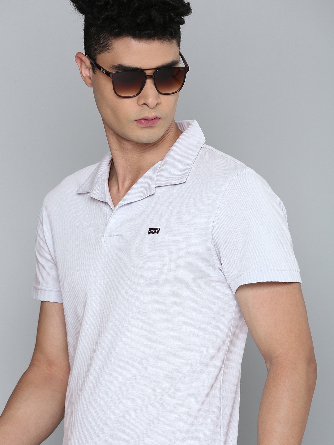

Levis Men White Polo Collar Pure Cotton T-shirt