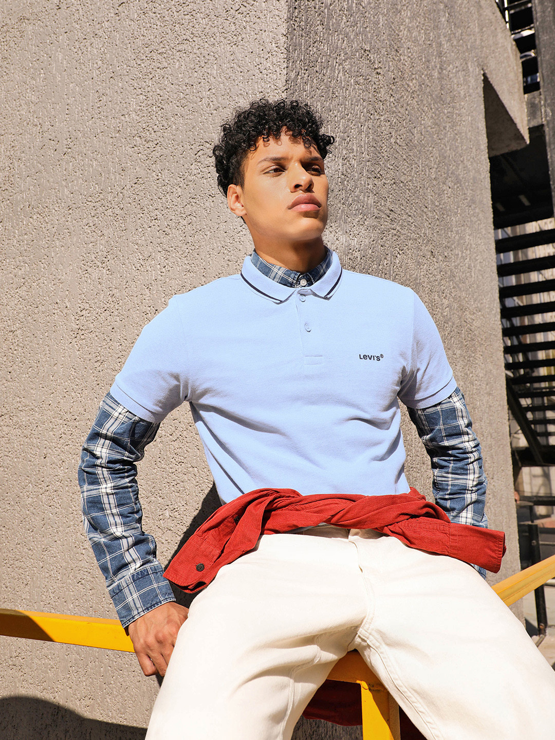 

Levis Men Blue Polo Collar T-shirt