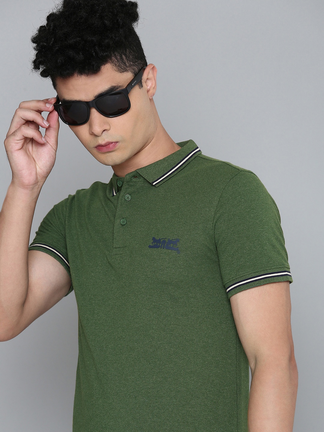 

Levis Men Green Polo Collar T-shirt