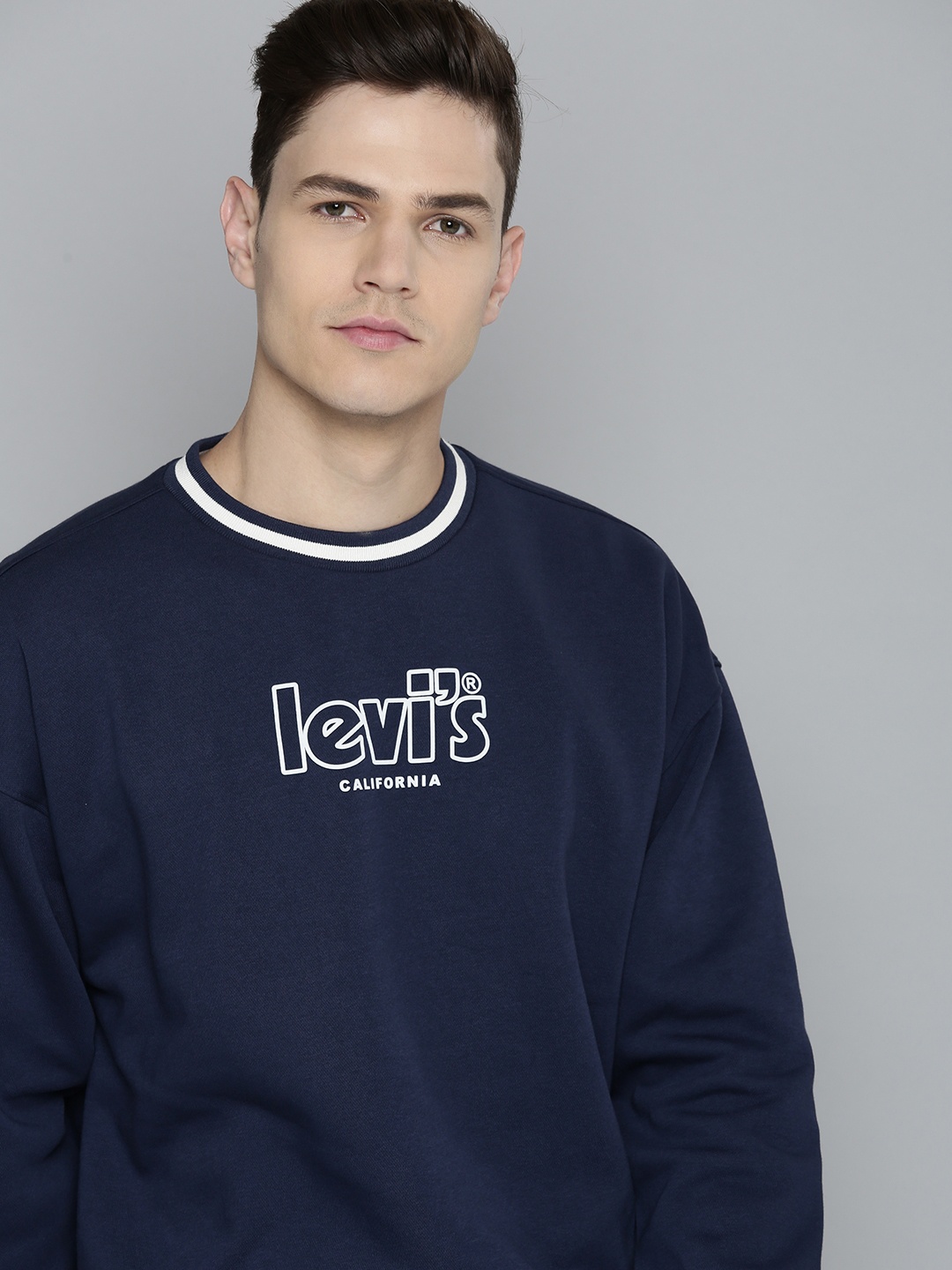

Levis Men Navy Blue Brand Logo Printed T-shirt
