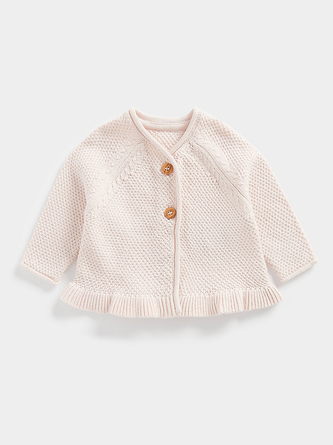 

mothercare Infant Girls Pink Self Design Organic Cotton Cardigan