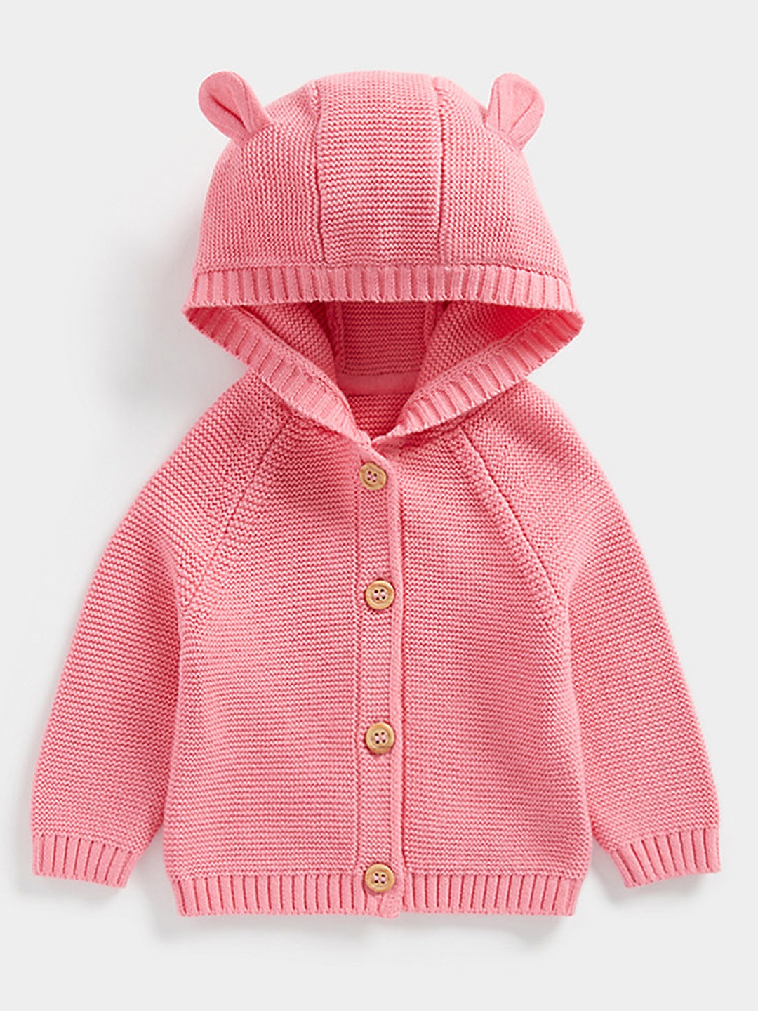 

mothercare Infant Girls Pink Self Design Organic Cotton Cardigan