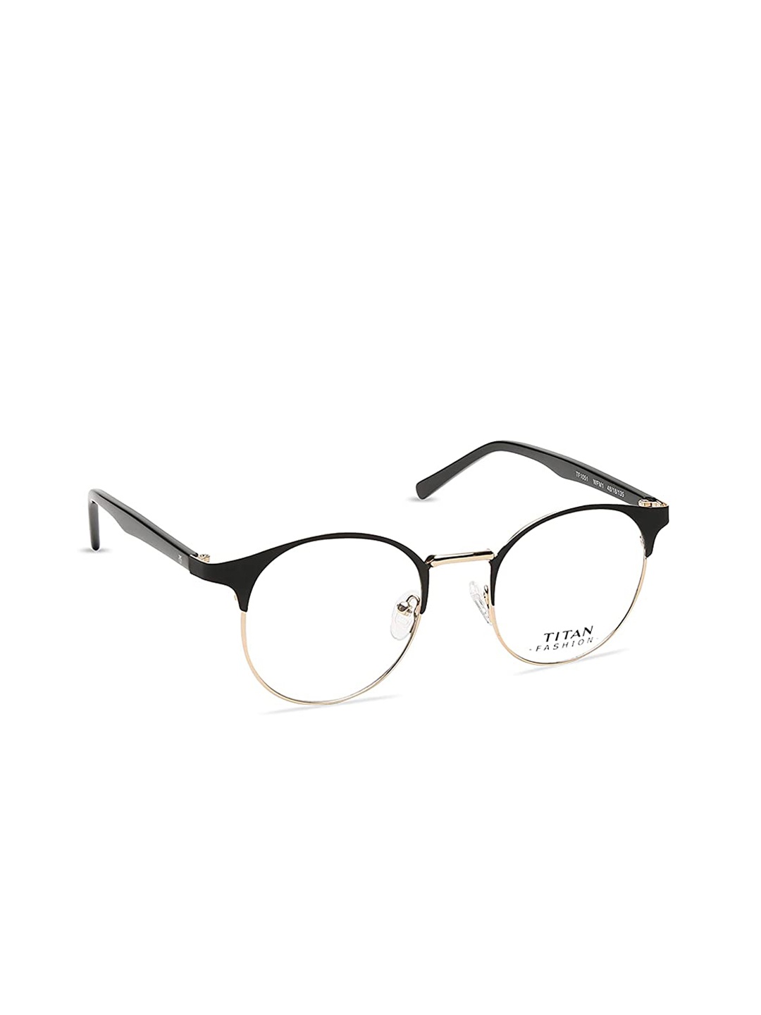 

Titan Unisex Gold-Toned & Black Full Rim Round Frames