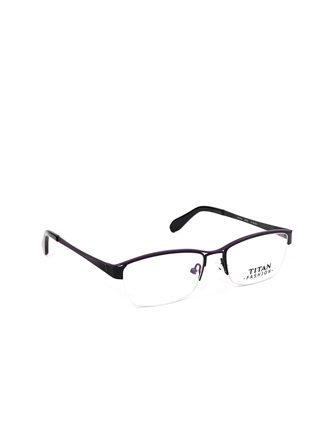 

Titan Unisex Purple & Black Colourblocked Full Rim Rectangle Frames