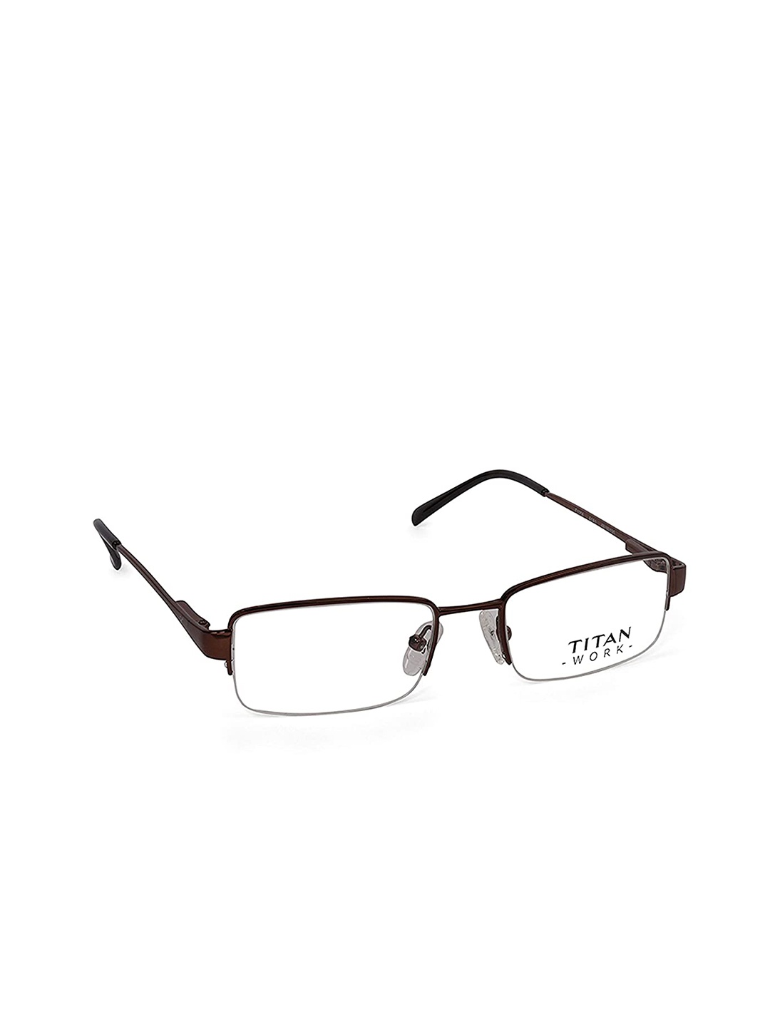 

Titan Unisex Brown Half Rim Rectangle Frames