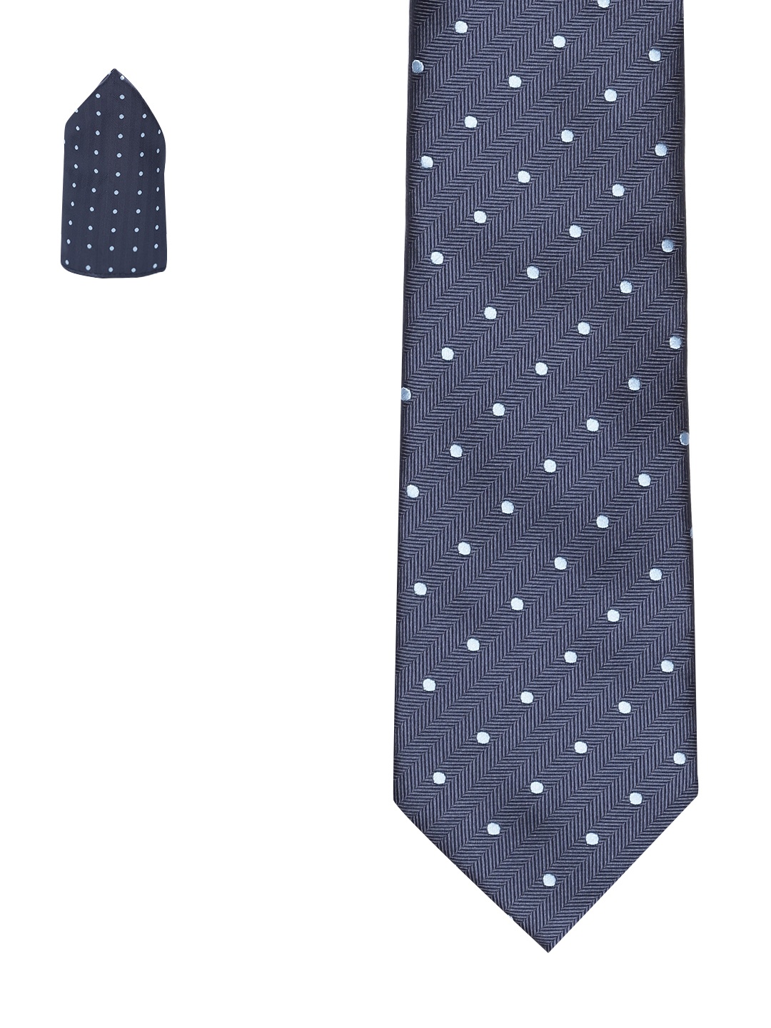 

Lino Perros Men Navy Dot Patterned Accessory Gift Set, Navy blue