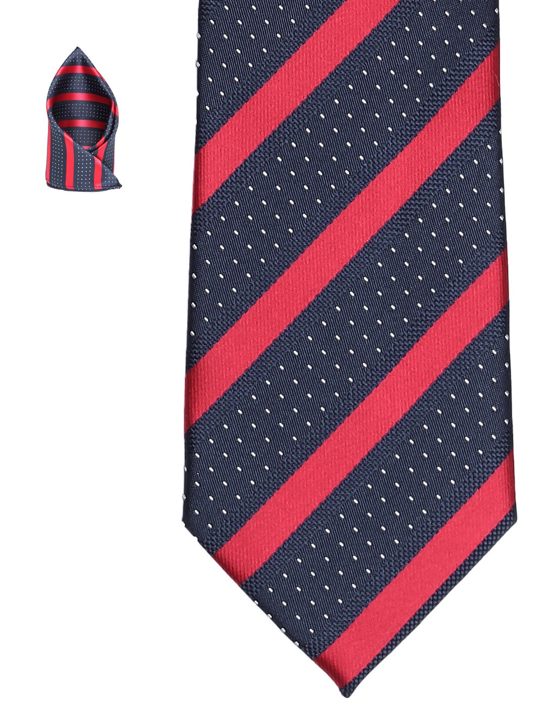 

Lino Perros Men Navy & Red Striped Accessory Gift Set, Navy blue