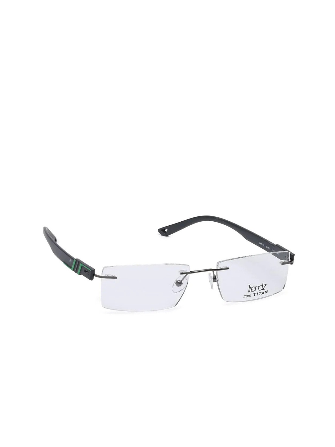 

Titan Unisex Black & Green Rimless Rectangle Frames