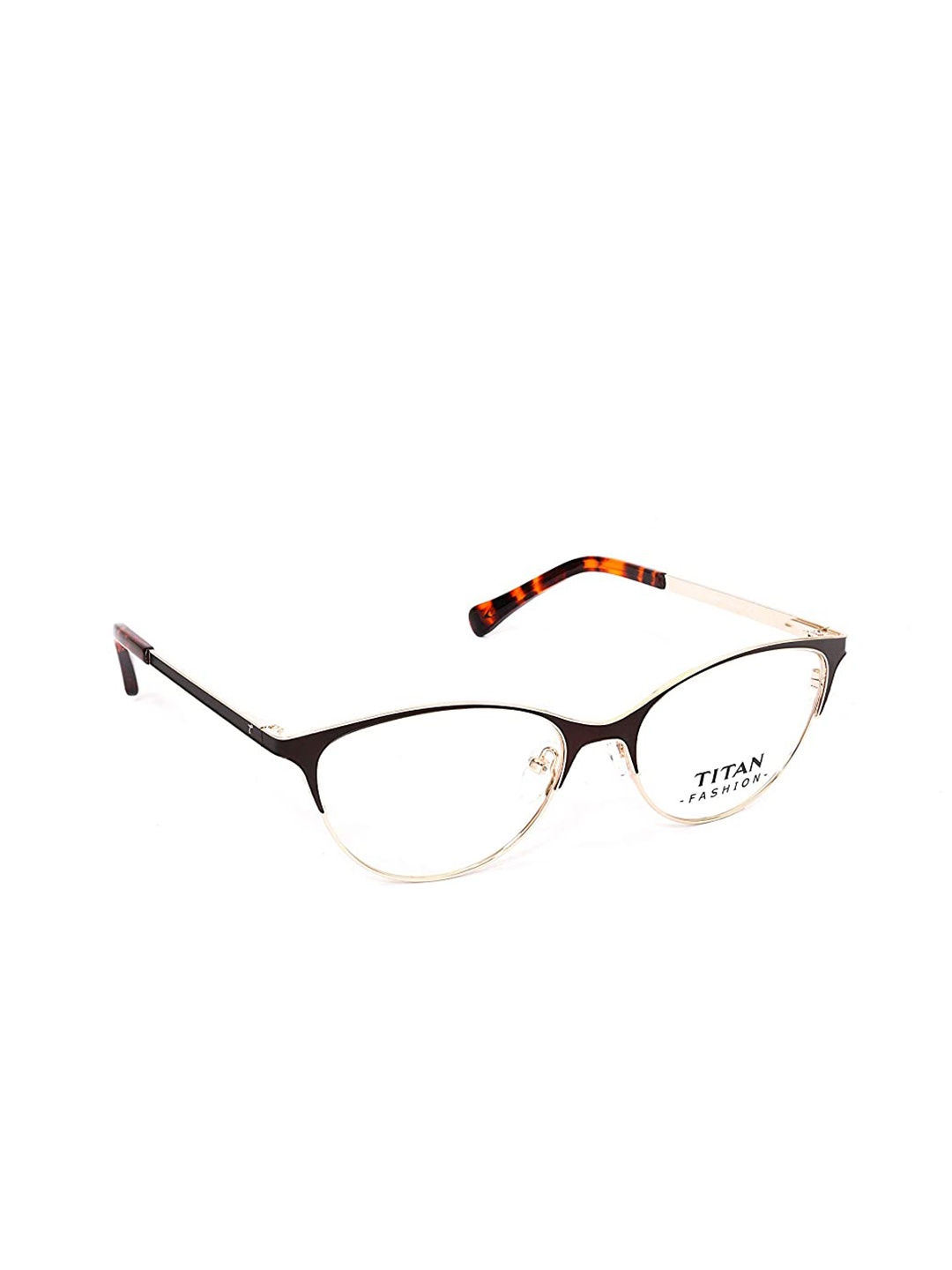 

Titan Unisex Brown & Gold-Toned Full Rim Cateye Frames