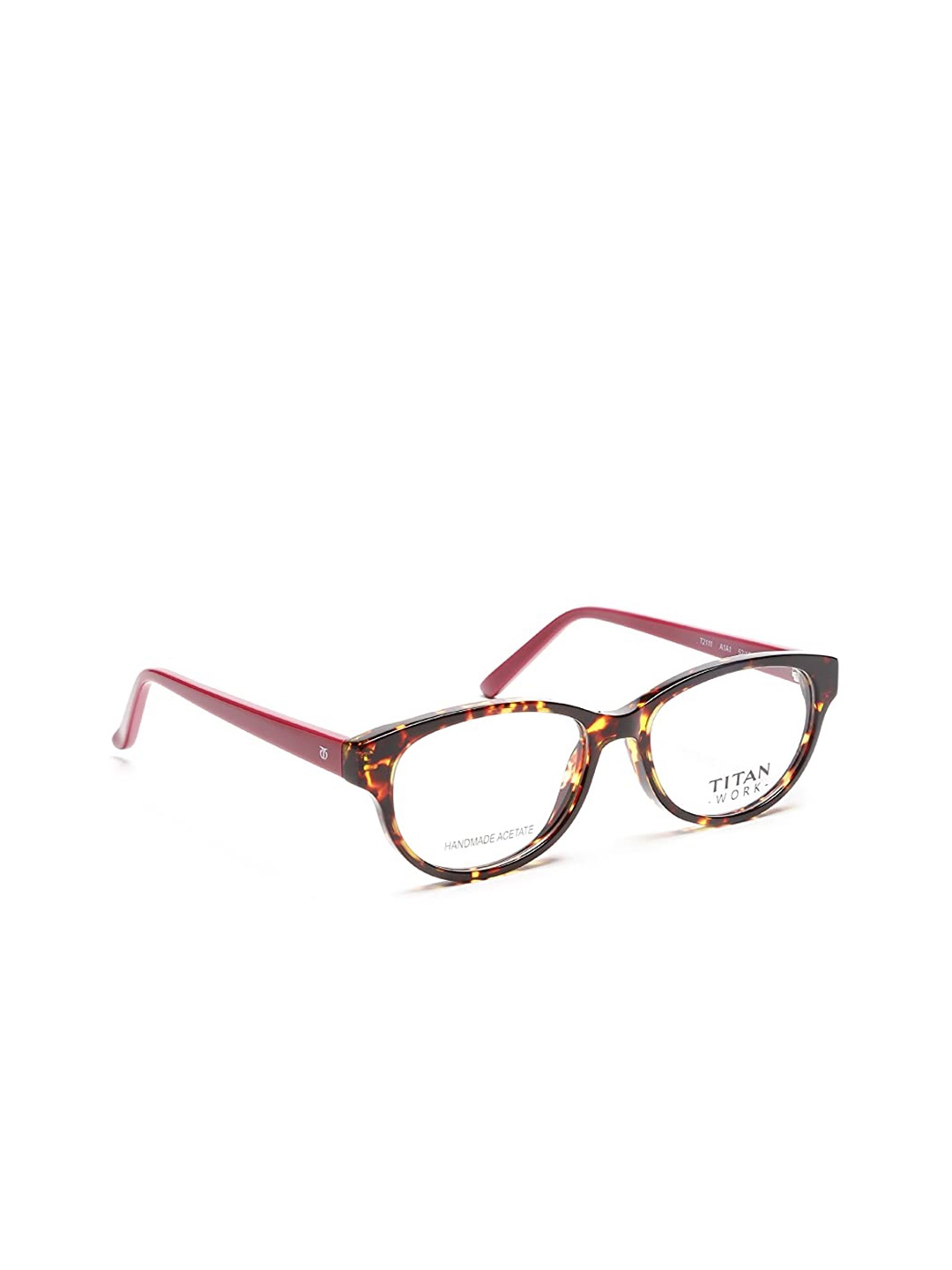 

Titan Unisex Brown & Maroon Full Rim Oval Frames