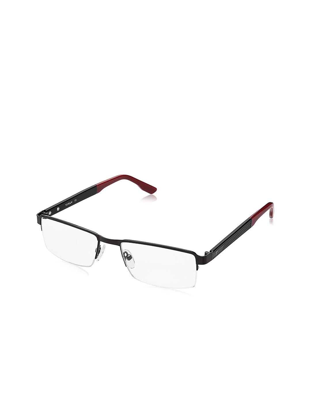 

Titan Unisex Black & Maroon Half Rim Rectangle Frames