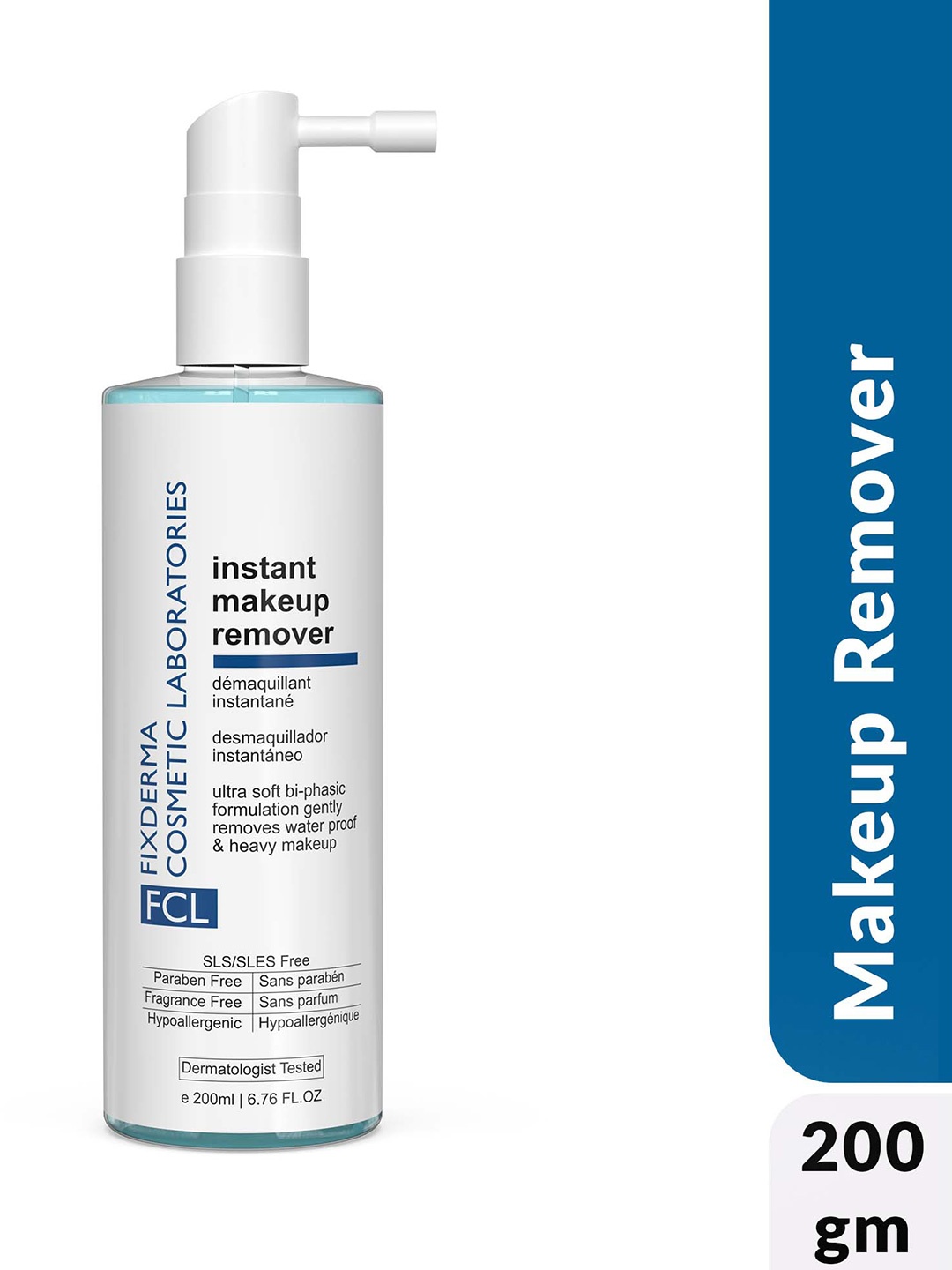 

FIXDERMA COSMETIC LABORATORIES Biphasic Instant Makeup Remover for All Skin Types - 200ml, Blue