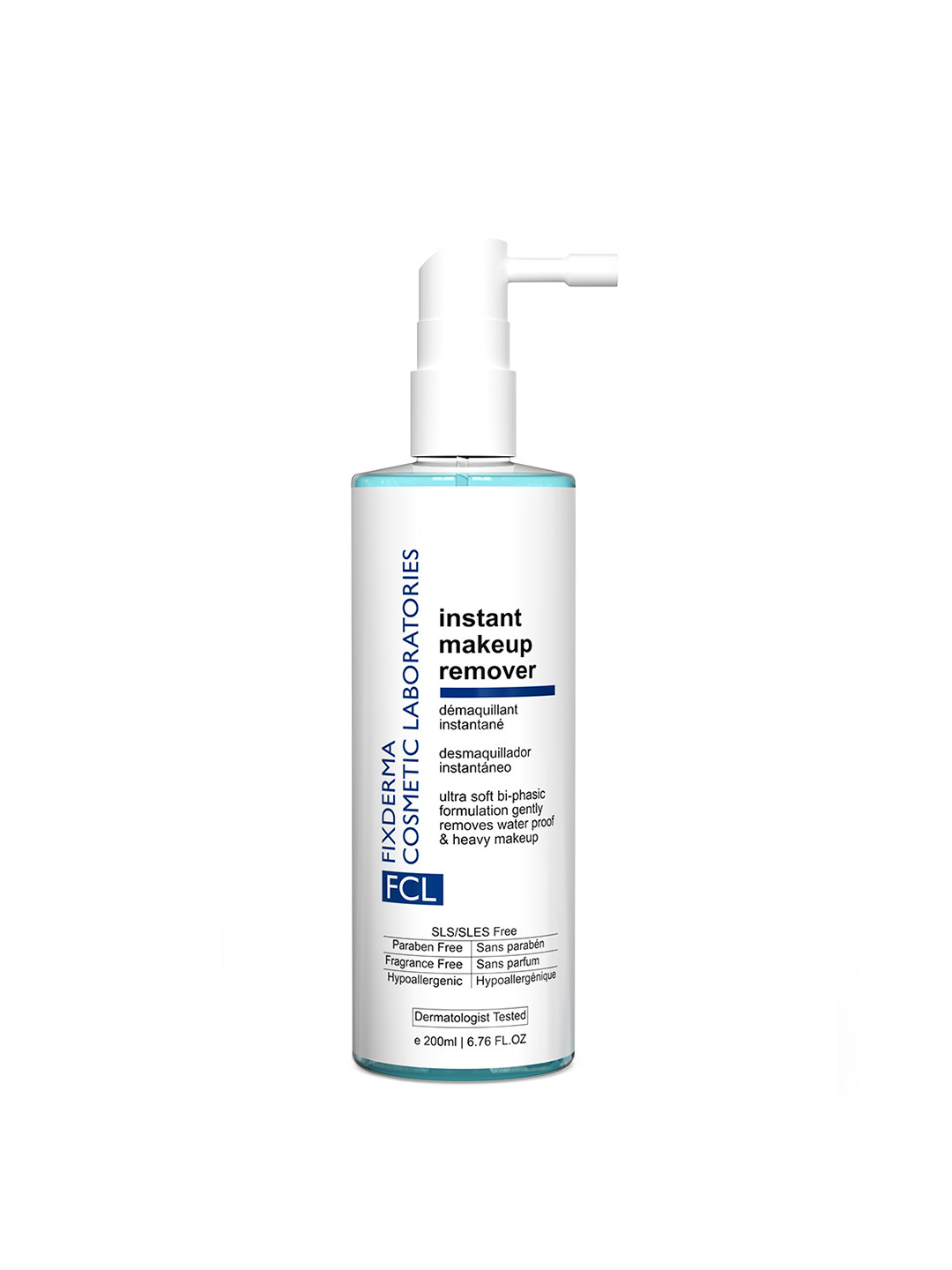 FIXDERMA COSMETIC LABORATORIES Biphasic Instant Makeup Remover for All Skin Types - 200ml