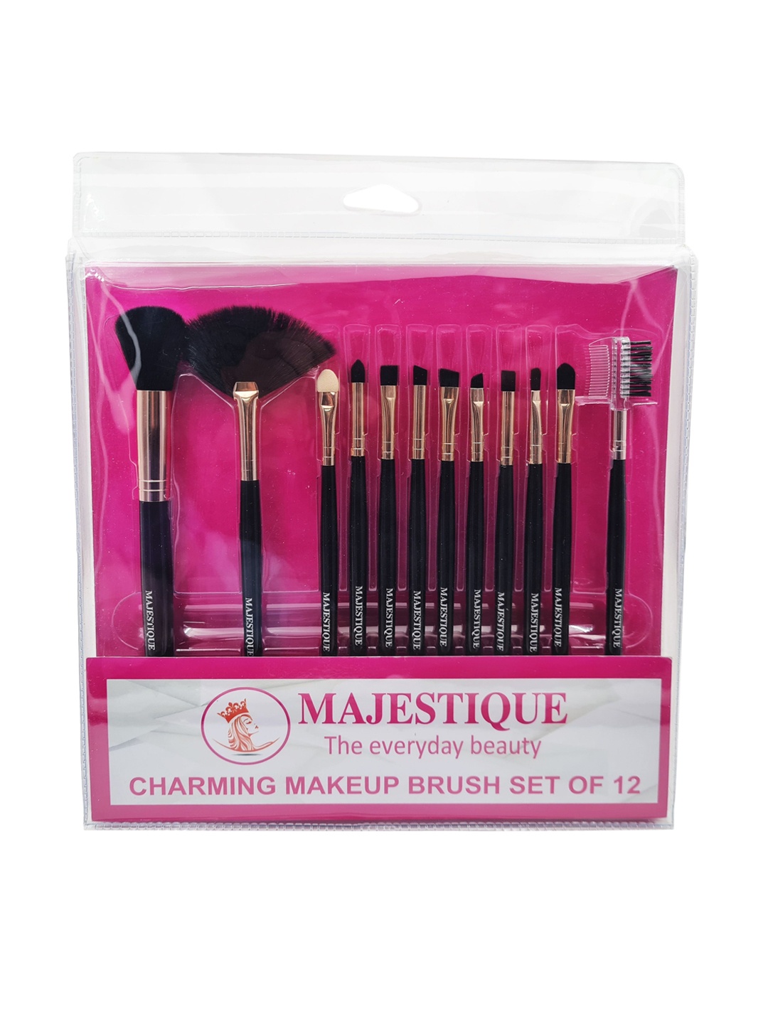 

MAJESTIQUE Pack Of 12 Makeup Charming Brushes Kit, Multi