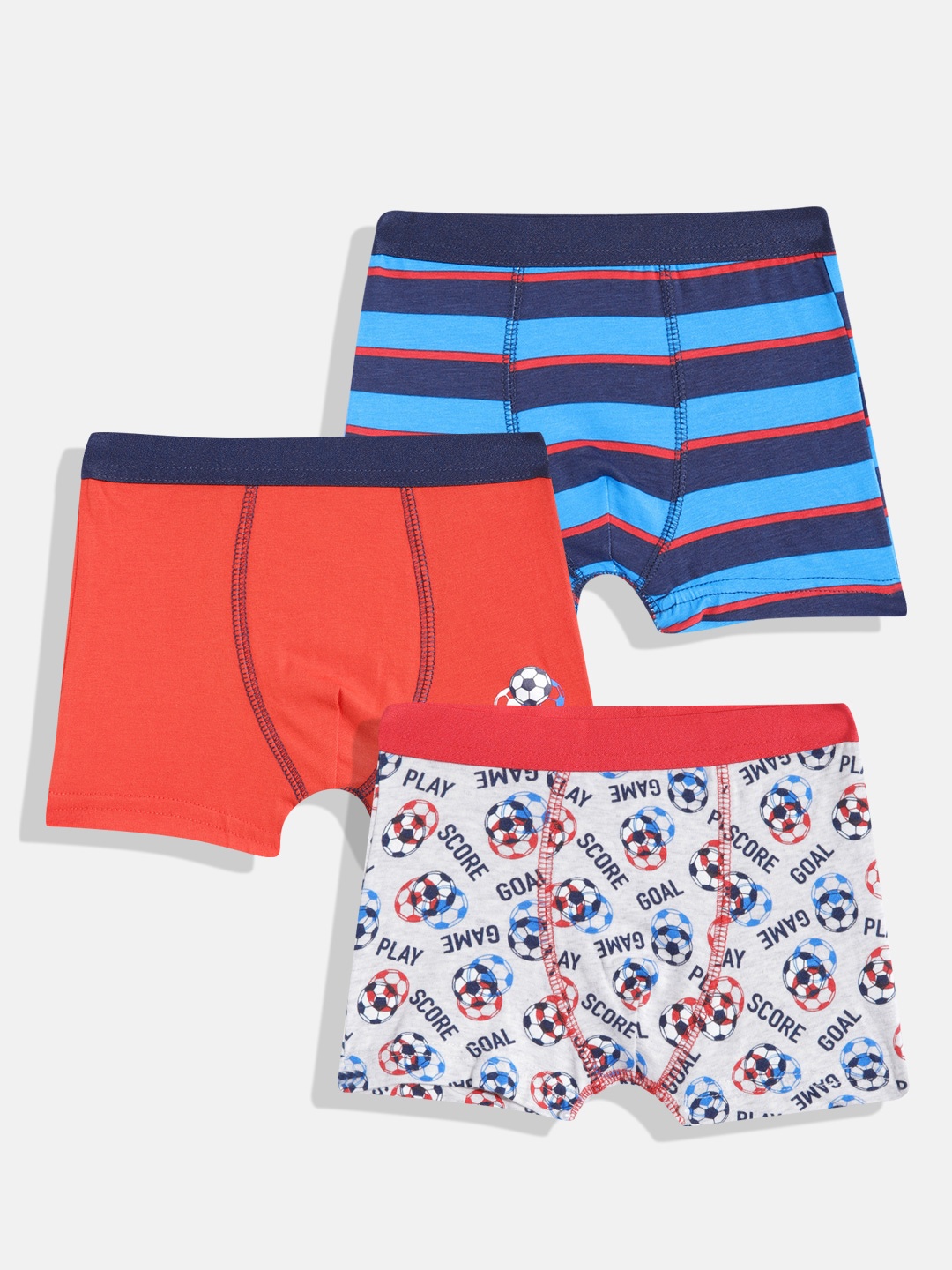 

mothercare Boys Pack of 3 Printed Trunks, Red