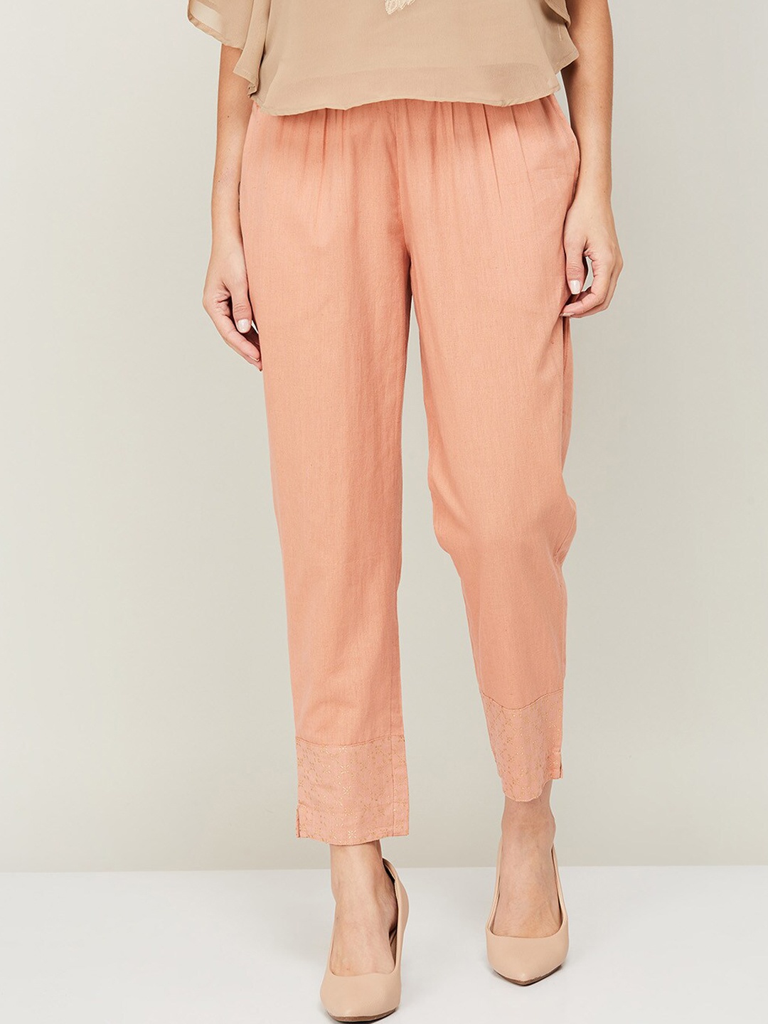 

Melange by Lifestyle Women Pink High-Rise Trousers