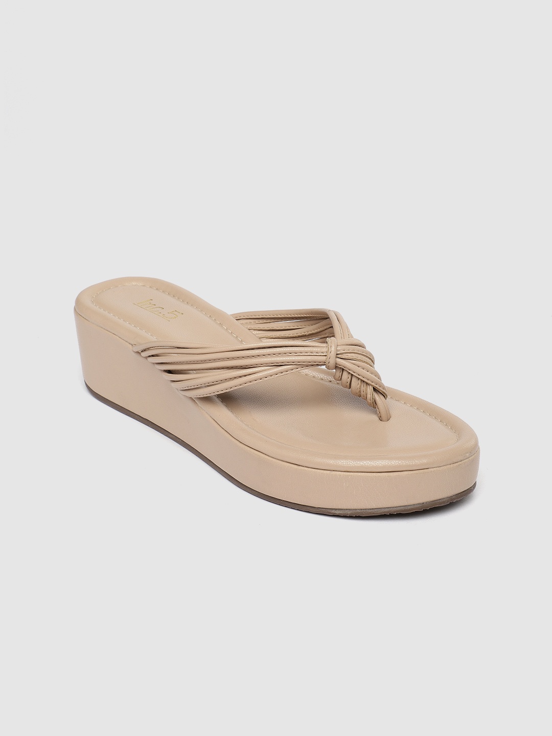 

Inc 5 Women Beige Solid Wedge Sandals