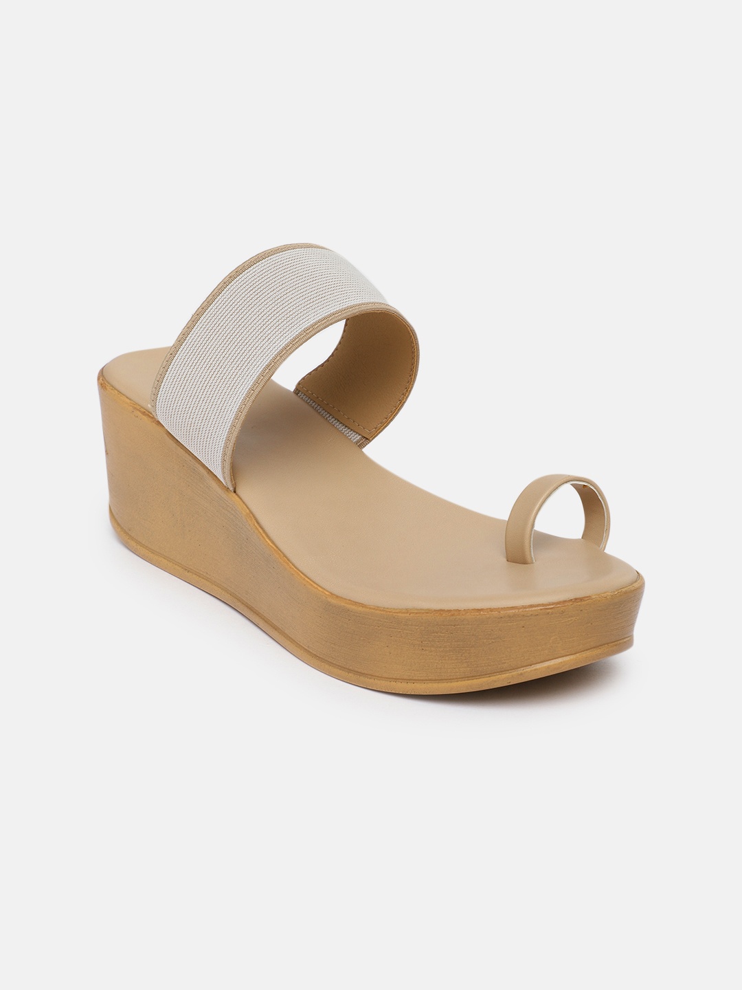 

Inc 5 Beige Solid Wedge Heels
