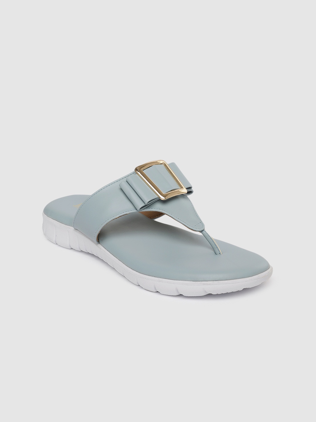 

Inc 5 Women Blue Solid T-strap Flats