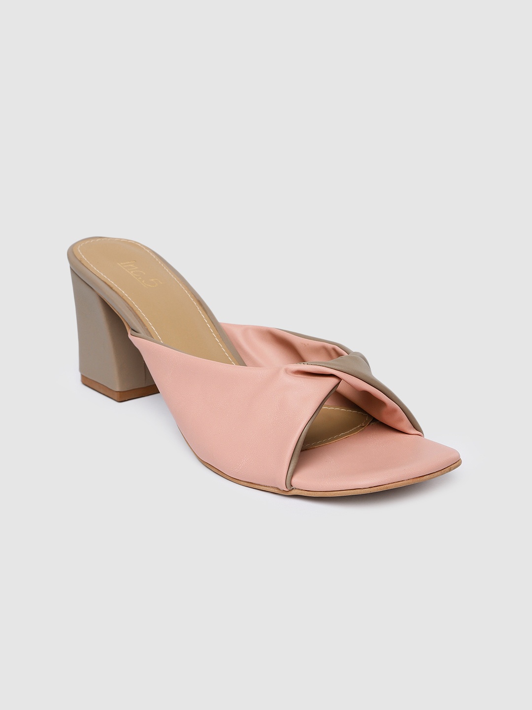 

Inc 5 Pink & Taupe Colourblocked Block Heels