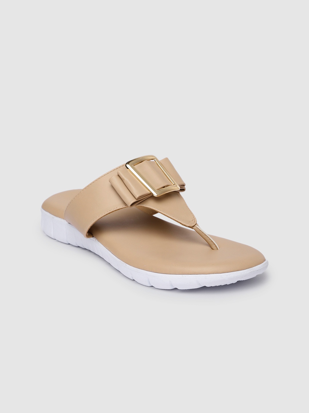 

Inc 5 Women Beige T-Strap Flats